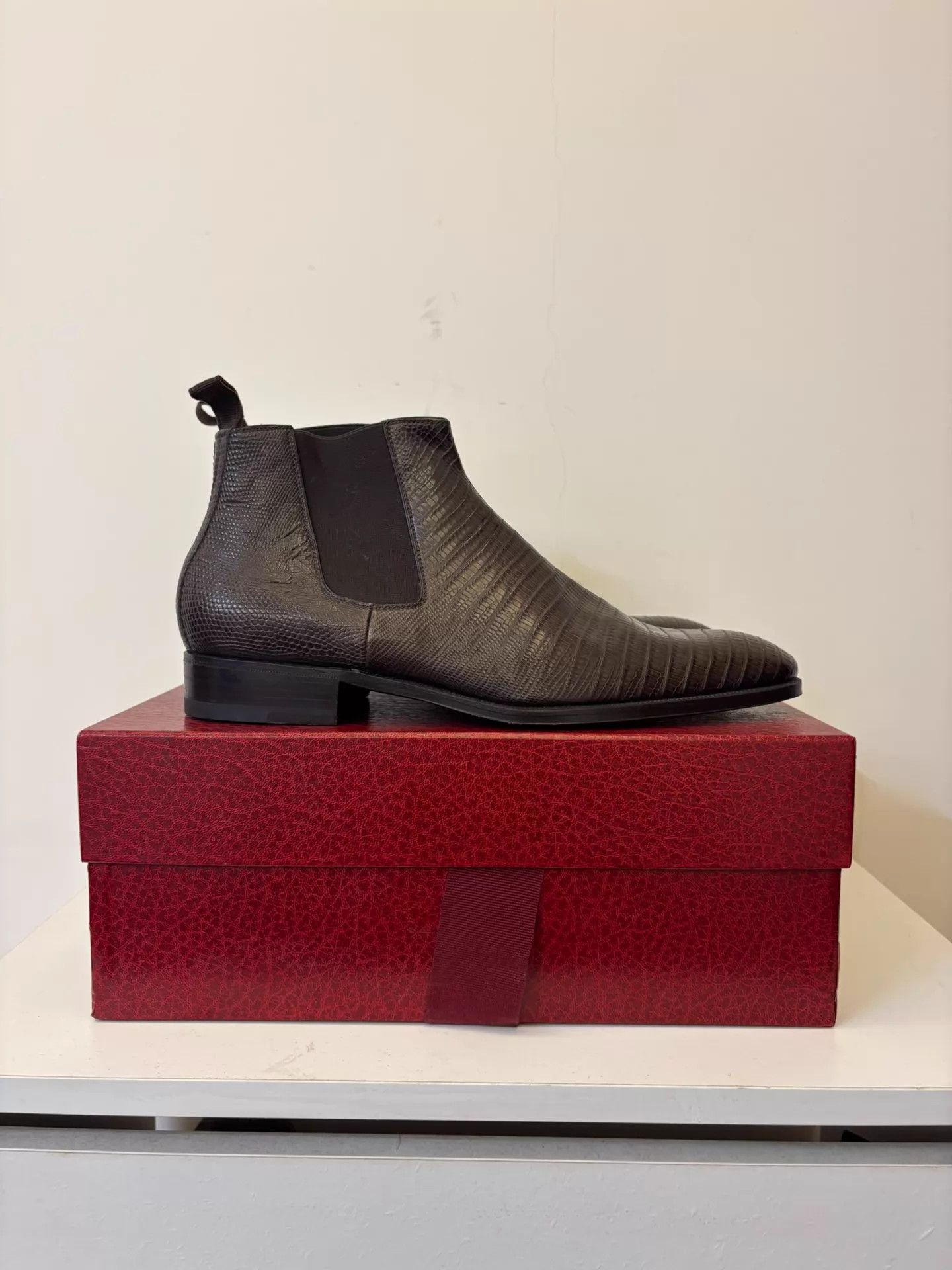 Other Le Yucca's Lizard Skin Chelsea Boots Dark Coffee 41 New Size US 8 / EU 41 - 3 Thumbnail