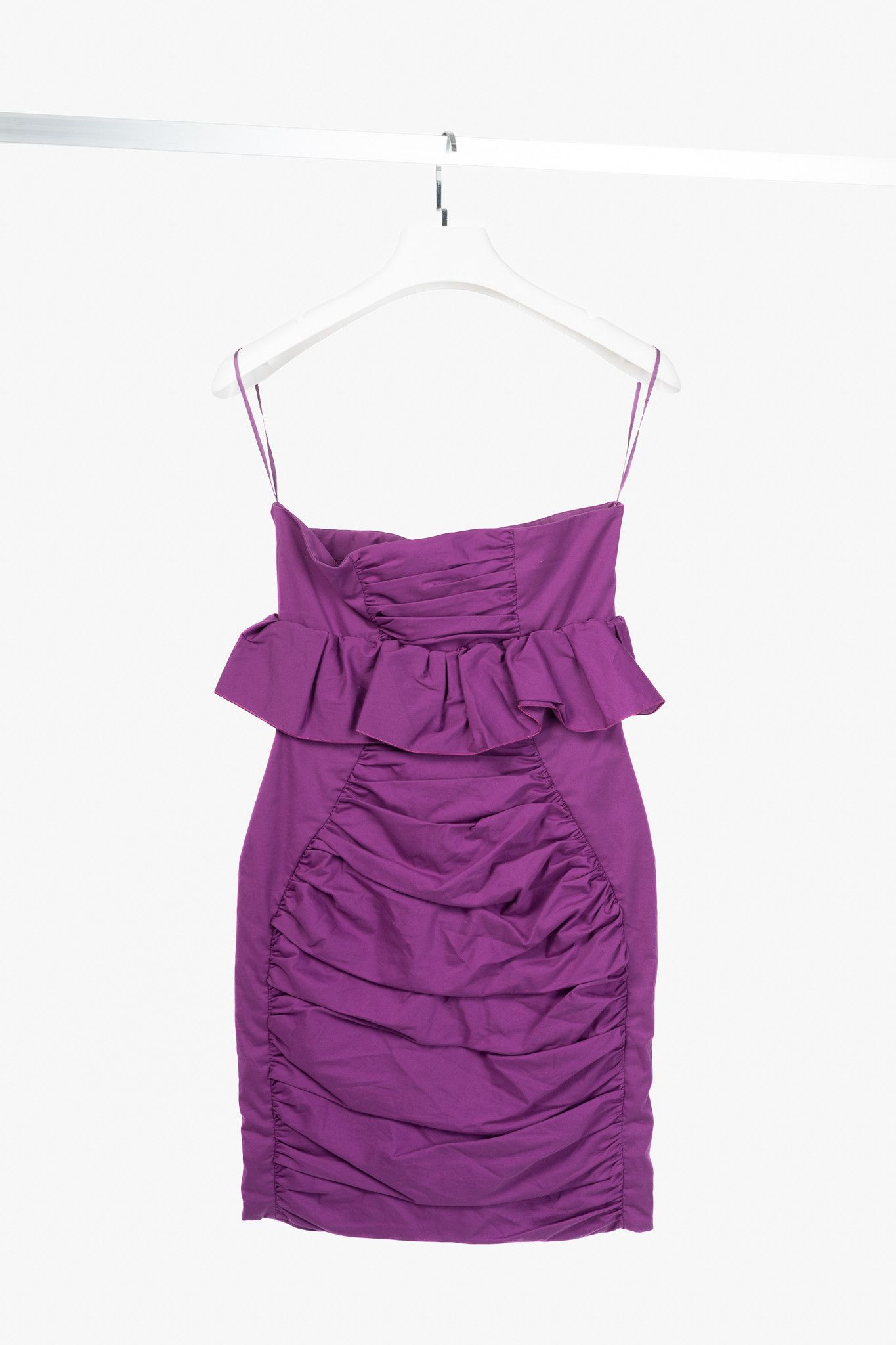 Miu Miu Miu Miu Cruise 2009 Cotton Ruched Ruffle Strapless Minidress Size M / US 6-8 / IT 42-44 - 2 Thumbnail