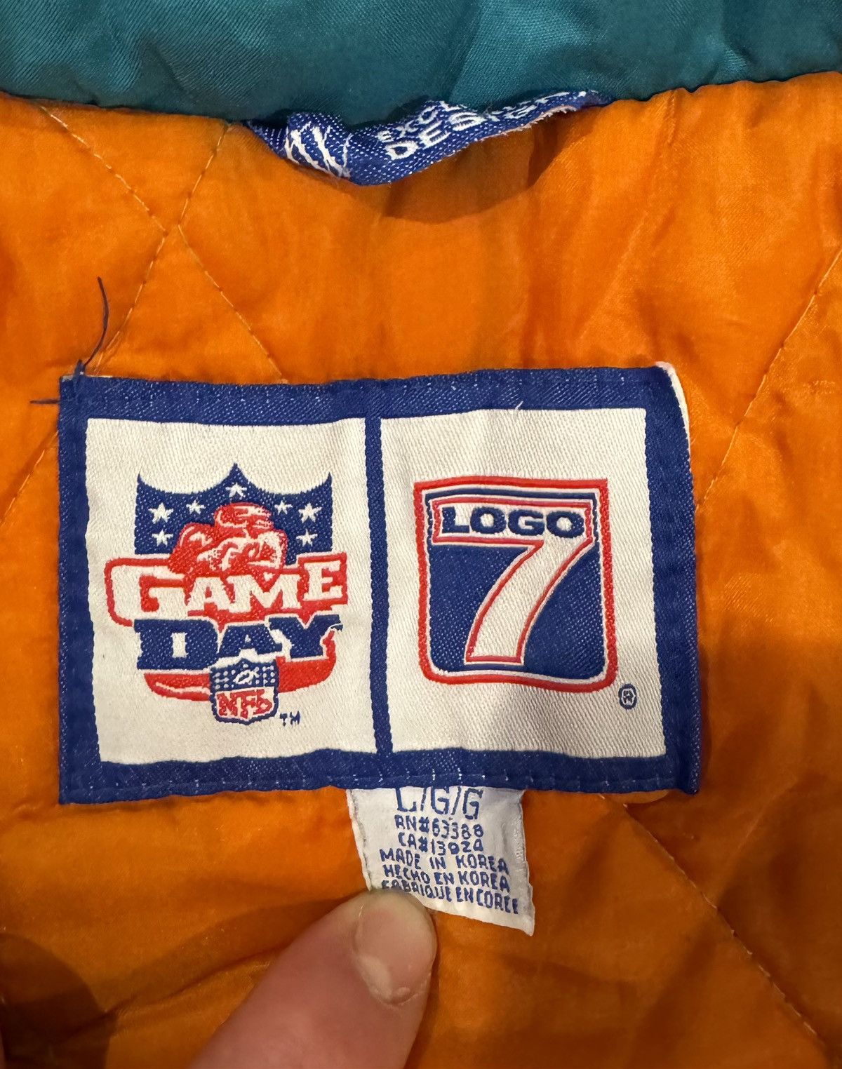 Logo 7 Vintage 90s Logo 7 Miami Dolphins Jacket (Game Day / Large) Size US L / EU 52-54 / 3 - 5 Thumbnail