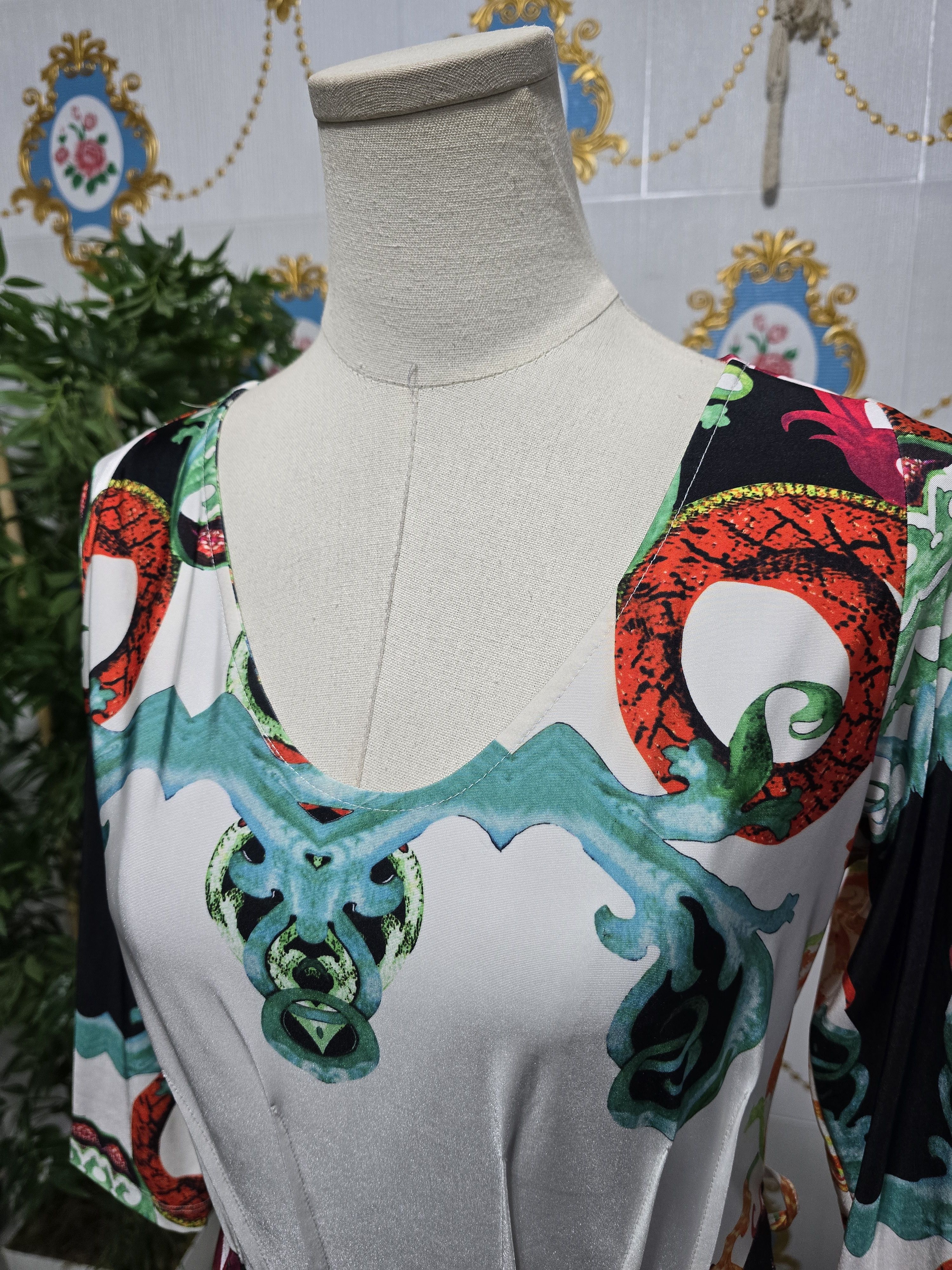Roberto Cavalli Roberto Cavalli dress intricate print with baroque and snake Size M / US 6-8 / IT 42-44 - 3 Thumbnail