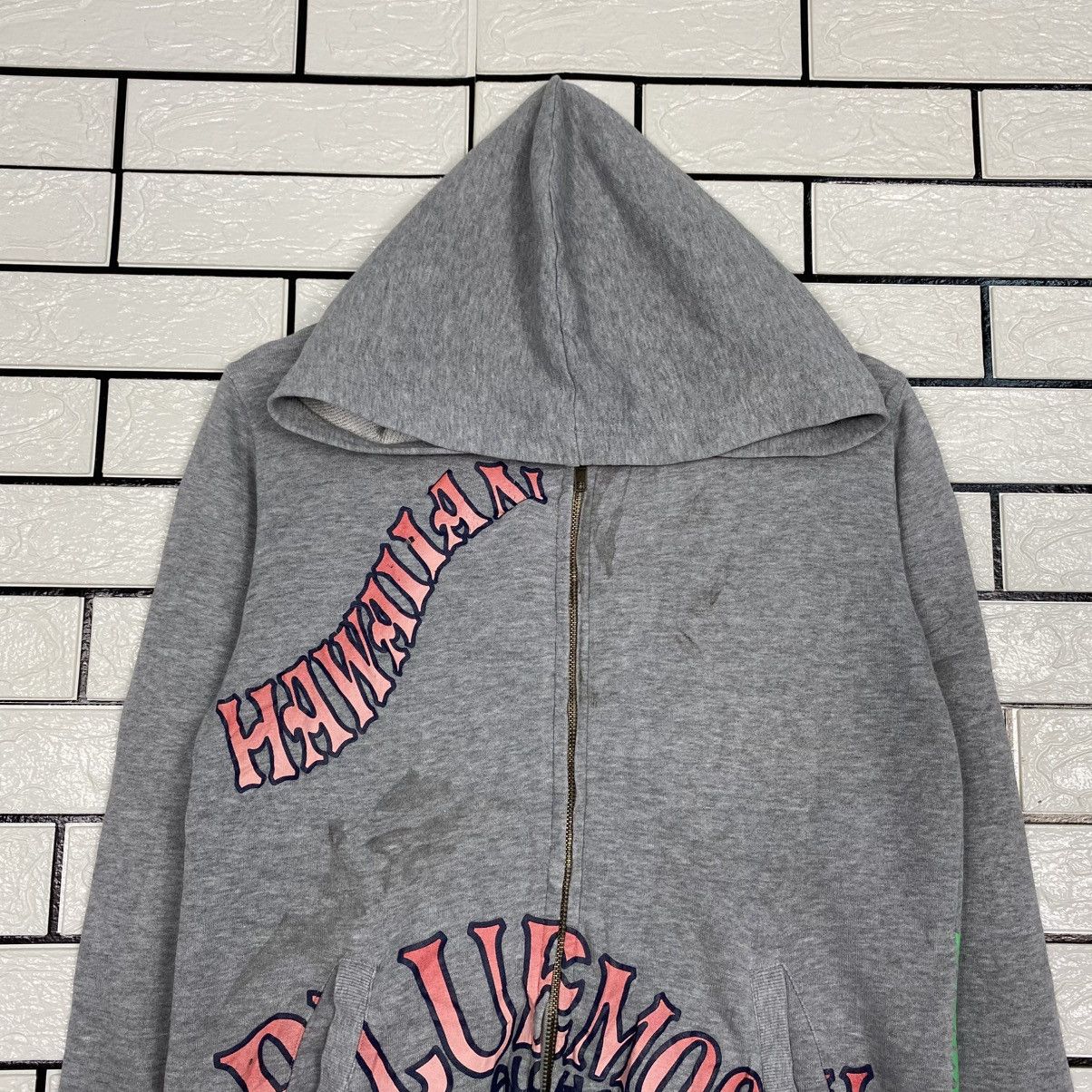 Japanese Brand 📌Vintage Zipper Sweater Hawaiian Blue Moon Big Logo Size US M / EU 48-50 / 2 - 5 Thumbnail