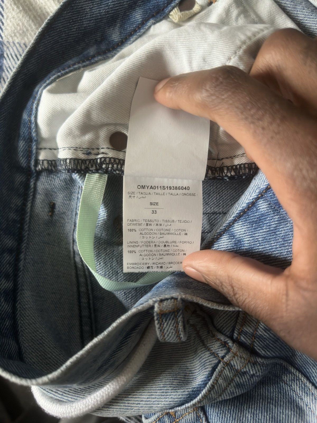 Ev Bravado × Off-White OFF WHITE X EV BRAVADO RAINBOW CRYSTAL JEANS Size US 33 - 10 Thumbnail
