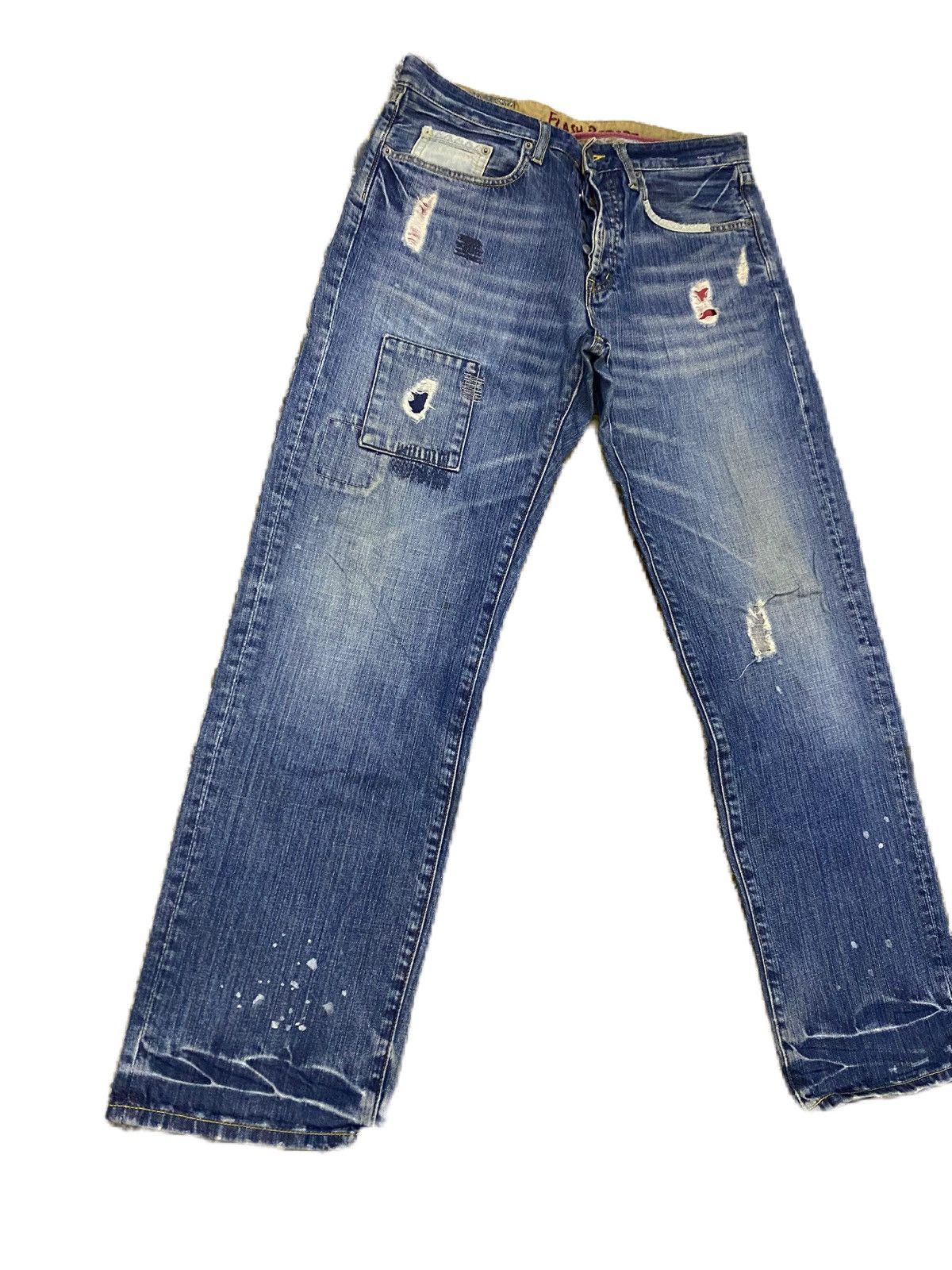 Japanese Brand JAPAN BRAND FLASH REPORT RIPPED STYLE DENIM STRAIGHT TYPE Size US 32 / EU 48 - 4 Thumbnail