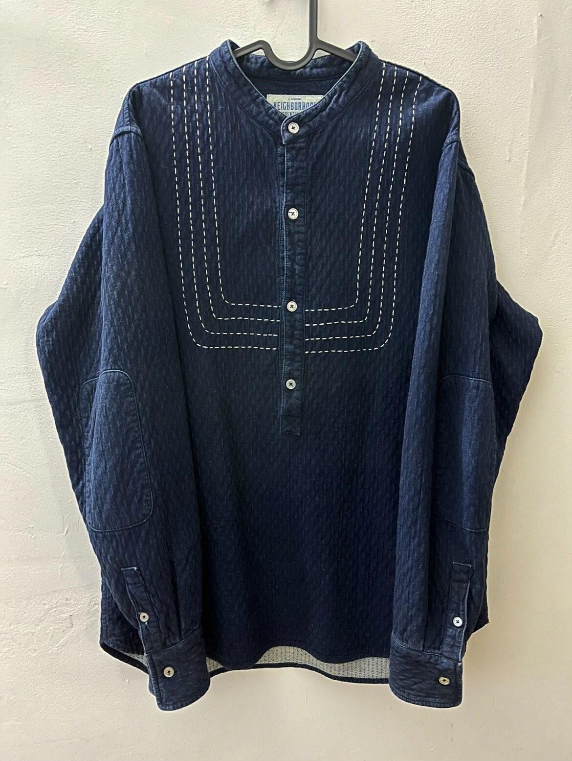 Neighborhood navy blue henley collar sweatshirt Size US L / EU 52-54 / 3 - 1 Thumbnail