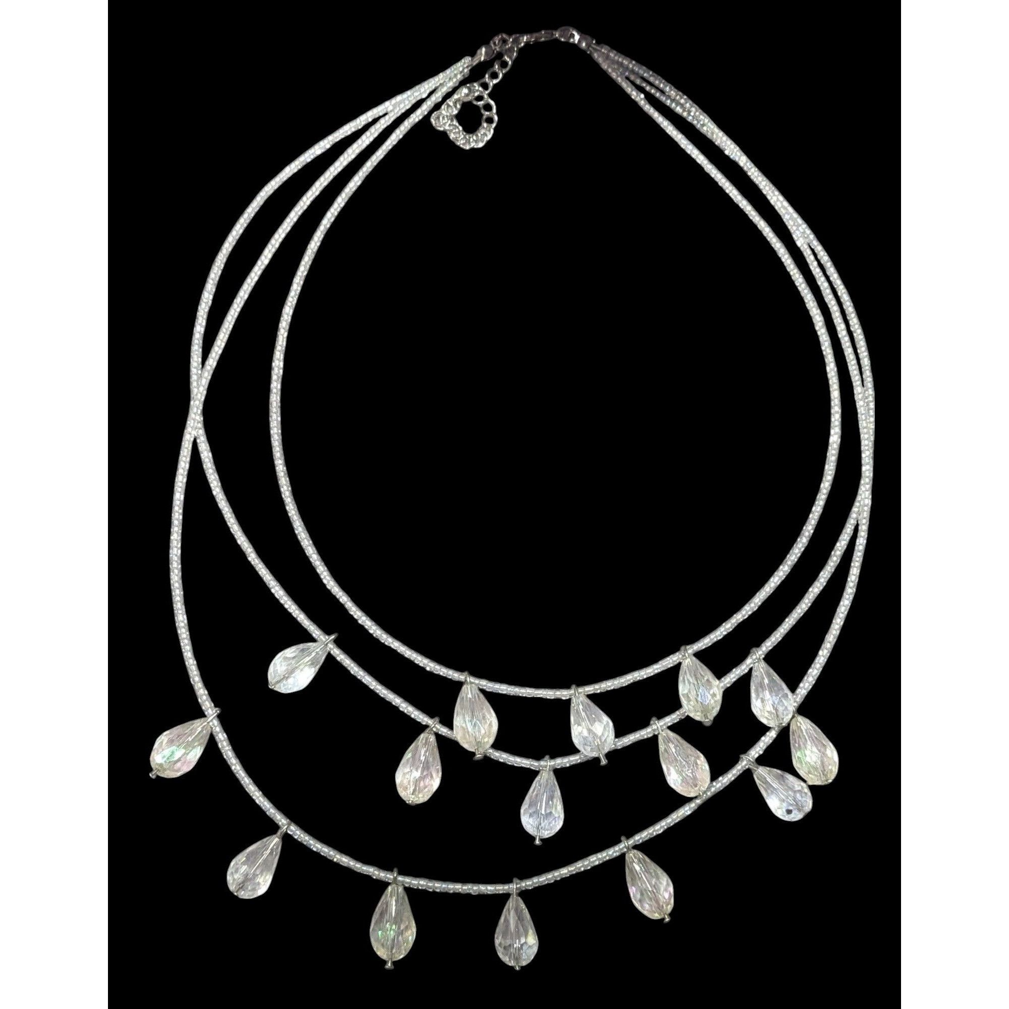 Other Whimsical Elegant Clear Aurora Borealis Beaded Teardrop Mult Size ONE SIZE - 1 Thumbnail