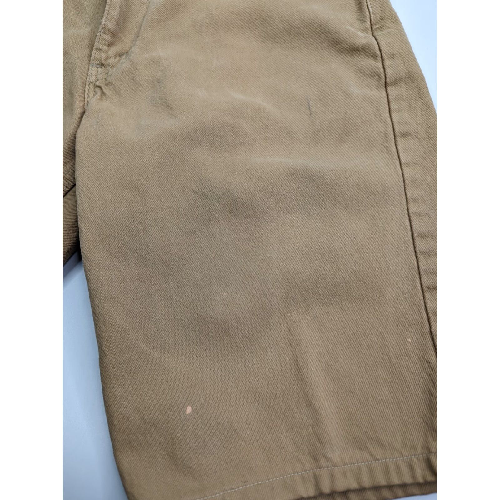 Levi's VINTAGE Levi's 550 Bermuda Shorts/Shorts Denim Bermuda Shorts Khaki Beige 34 Mens Regular Slim Distressed 34 Distressed 34 Size 24" / US 00 / IT 34 - 3 Thumbnail