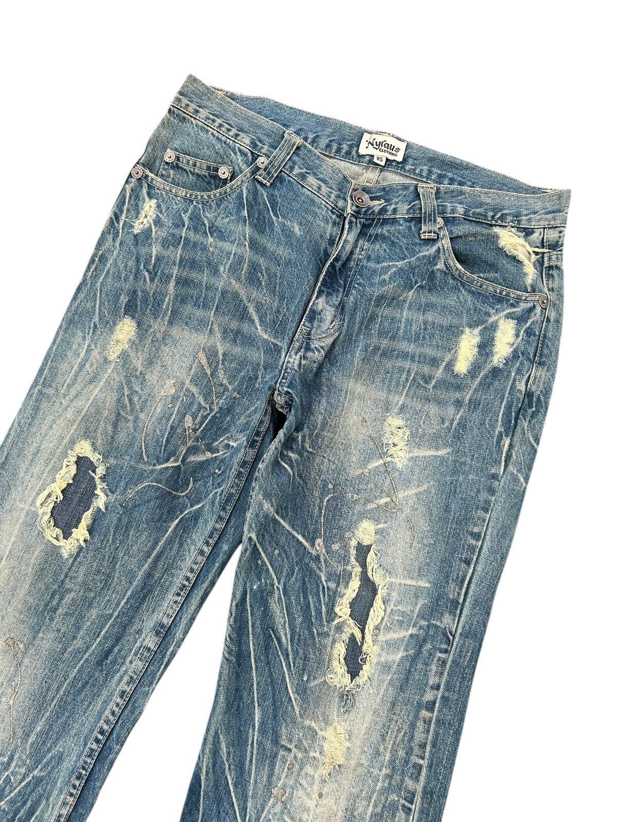 Kapital × Undercover × Vintage Japanese Nylaus Distressed Punk Bondage Denim Jeans Size US 33 - 2 Thumbnail