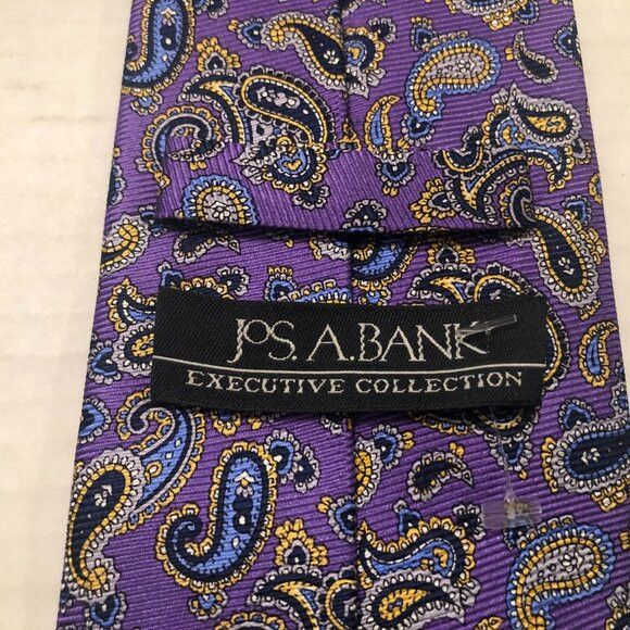 Jos. A. Bank Jos.a.bank men's new dark lavender 100%silk tie 3 1/2"X59" Size ONE SIZE - 2 Thumbnail