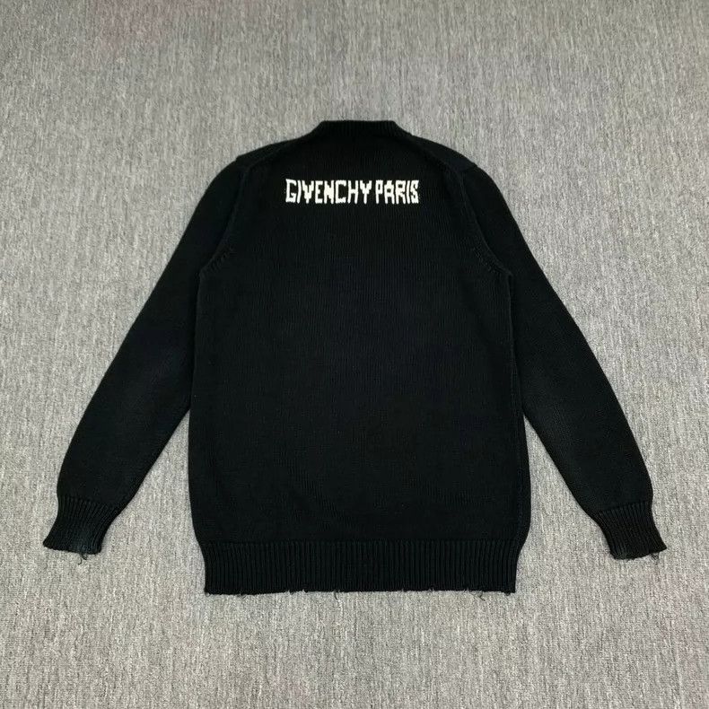 Givenchy Givenchy Black Destroyed Big Logo Knit Sweater 2505-Nextarr Size US XL / EU 56 / 4 - 2 Thumbnail