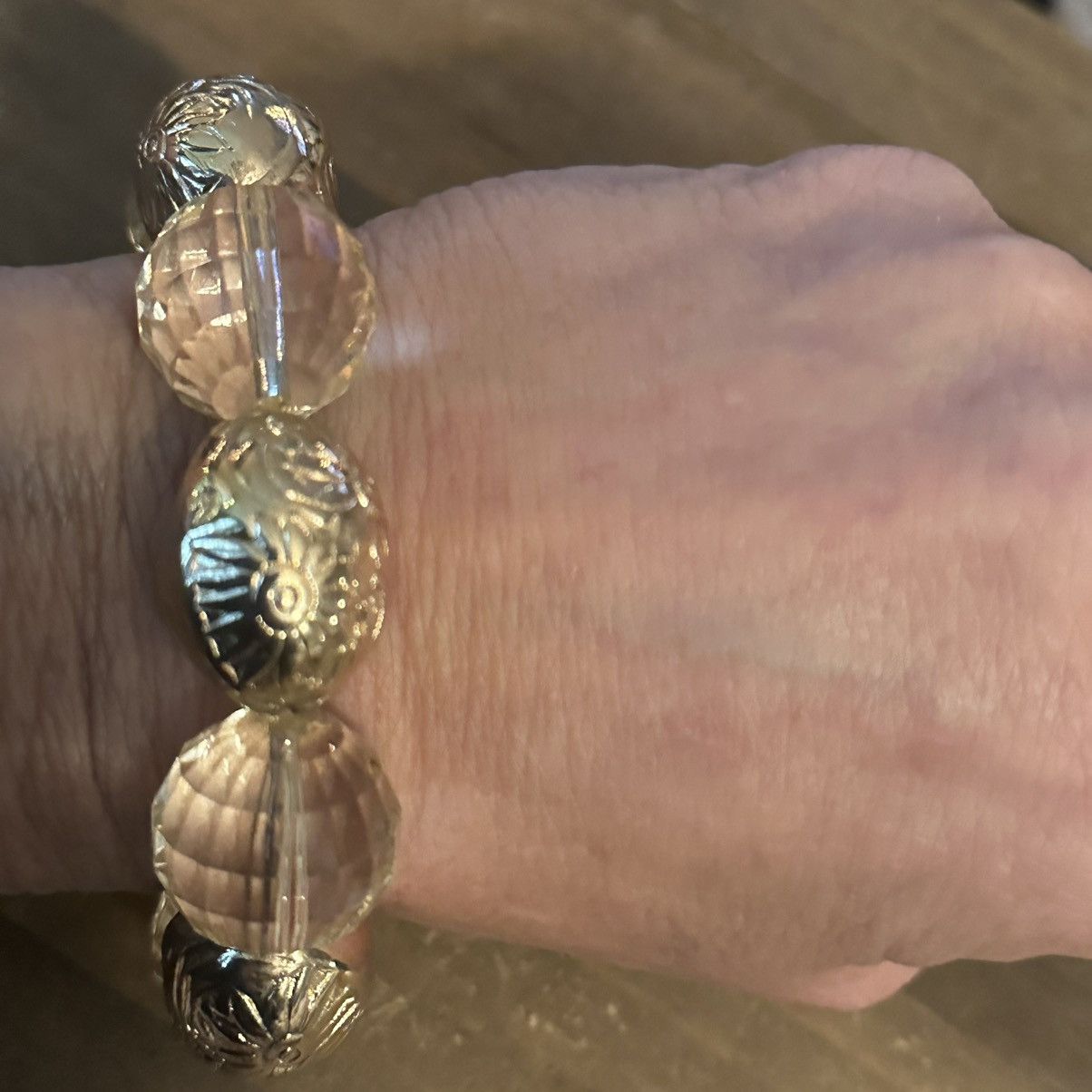 Other Chunky gold and clear bead stretch bracelet Size ONE SIZE - 5 Thumbnail