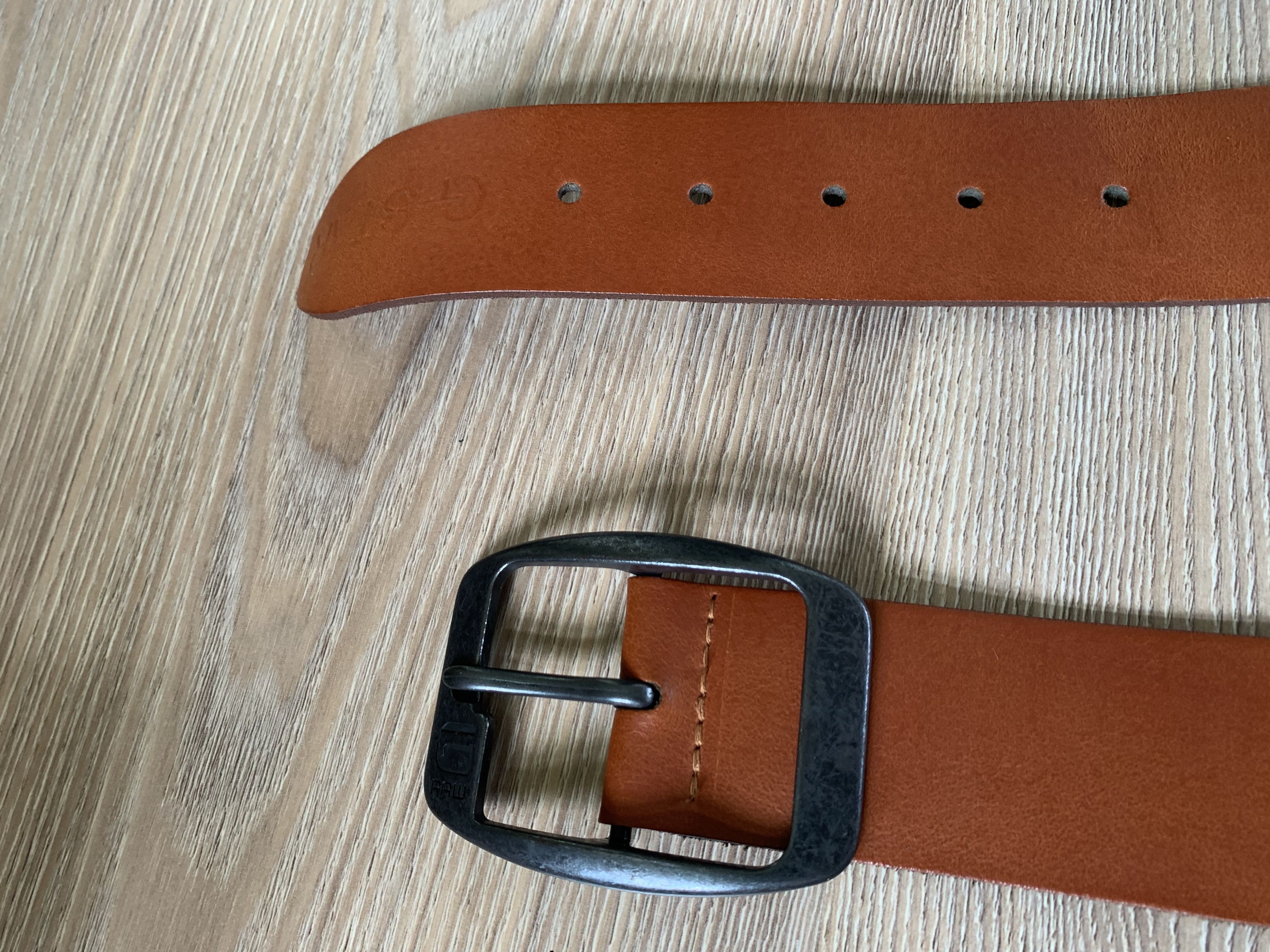 G-Star × Vintage G Star-Raw Leather Brown Belt Size ONE SIZE - 4 Thumbnail