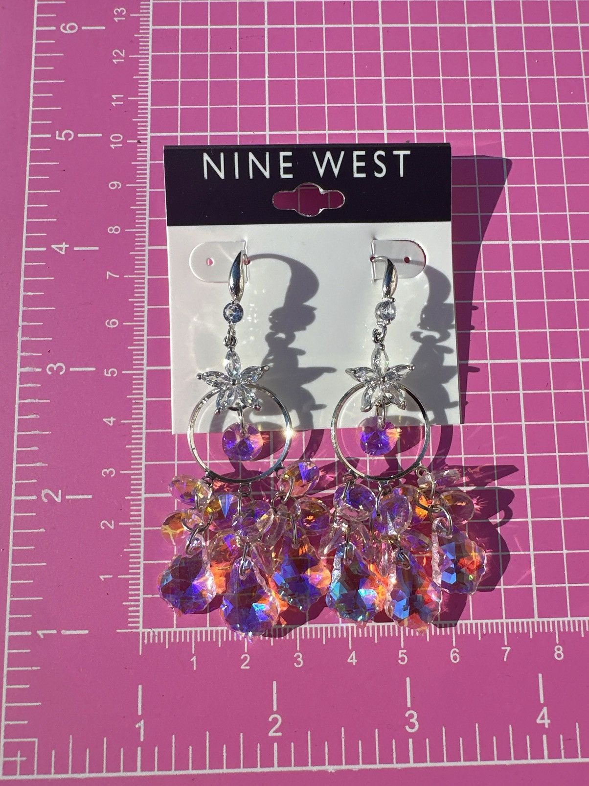 Nine West Nine West transparent crystal drops sliver tone circle Size ONE SIZE - 5 Thumbnail