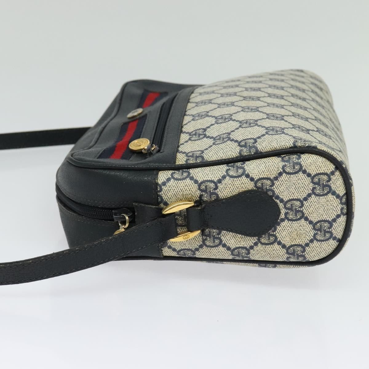 Gucci GUCCI GG Supreme Sherry Line Shoulder Bag Pvc Navy Gold 001 Size ONE SIZE - 4 Thumbnail