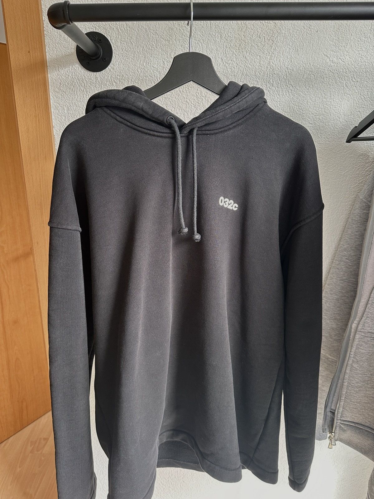 image of 032C Content Men's Maxi Hoodie in Black (Size Medium)