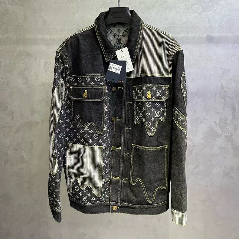 Louis Vuitton Louis Vuitton Black Denim Patchwork Jacket - dmc Size US L / EU 52-54 / 3 - 1 Thumbnail