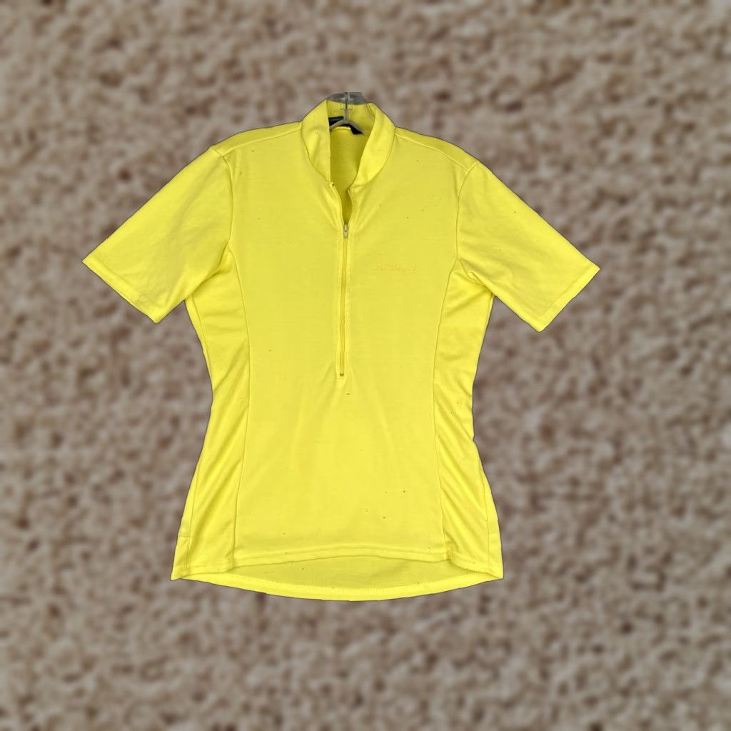 Vintage VINTAGE Performance Women's Wear Cycling Jersey Shirt Womens Large Yellow 1/4 Zip Pockets Size L / US 10 / IT 46 - 1 Thumbnail
