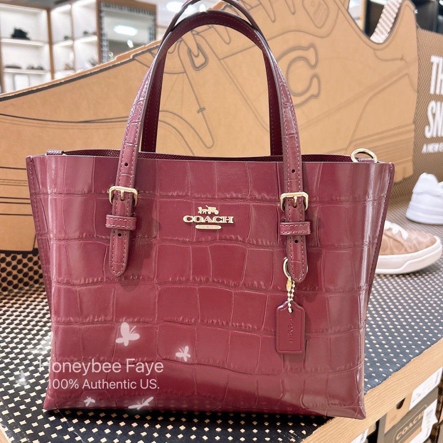 Coach NWT Coach Mollie Tote Bag 25 CW017 Dark Wine Size ONE SIZE - 1 Thumbnail