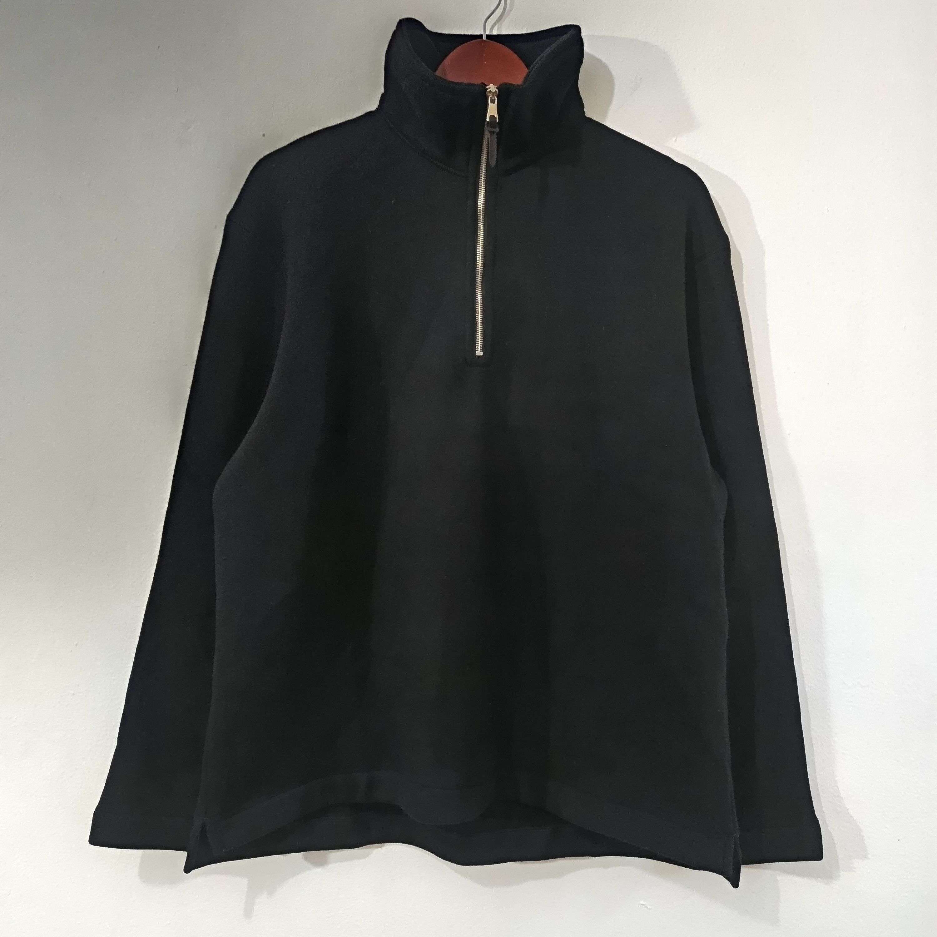 Mr P. Mr. P Black Quarter-Zip Sweater - Size L Size US L / EU 52-54 / 3 - 1 Thumbnail