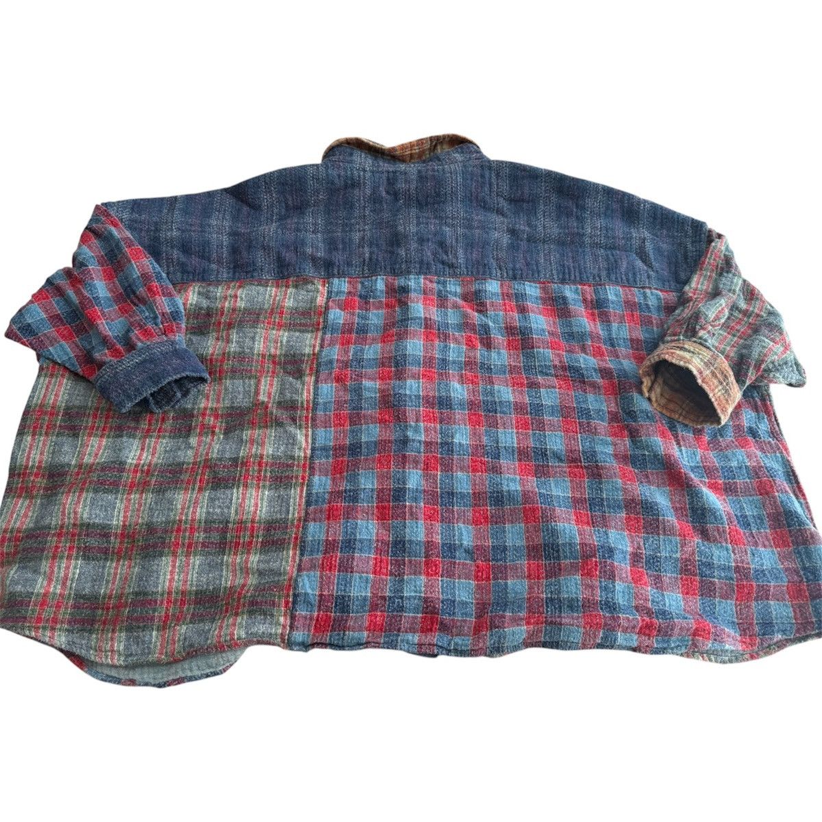 Issey Miyake Ne-net LS Limited Edition Multi-Color Flannel Poncho Size US XXL / EU 58 / 5 - 2 Thumbnail