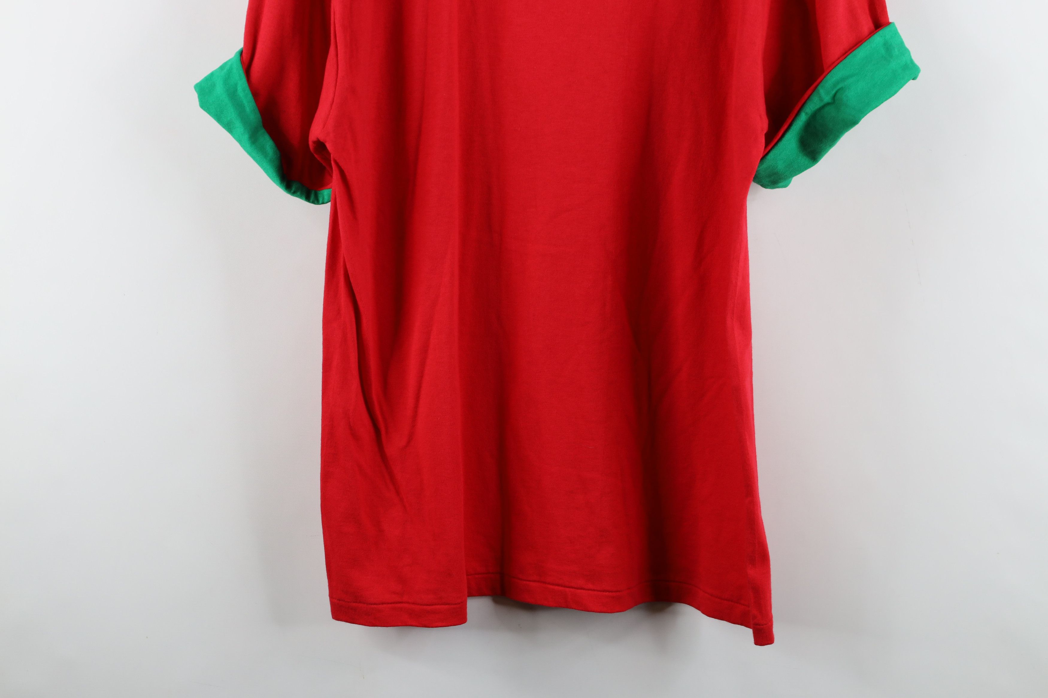 Vintage Vintage 90s Streetwear Heavy Layered T-Shirt Cotton Red USA Size US L / EU 52-54 / 3 - 12 Thumbnail