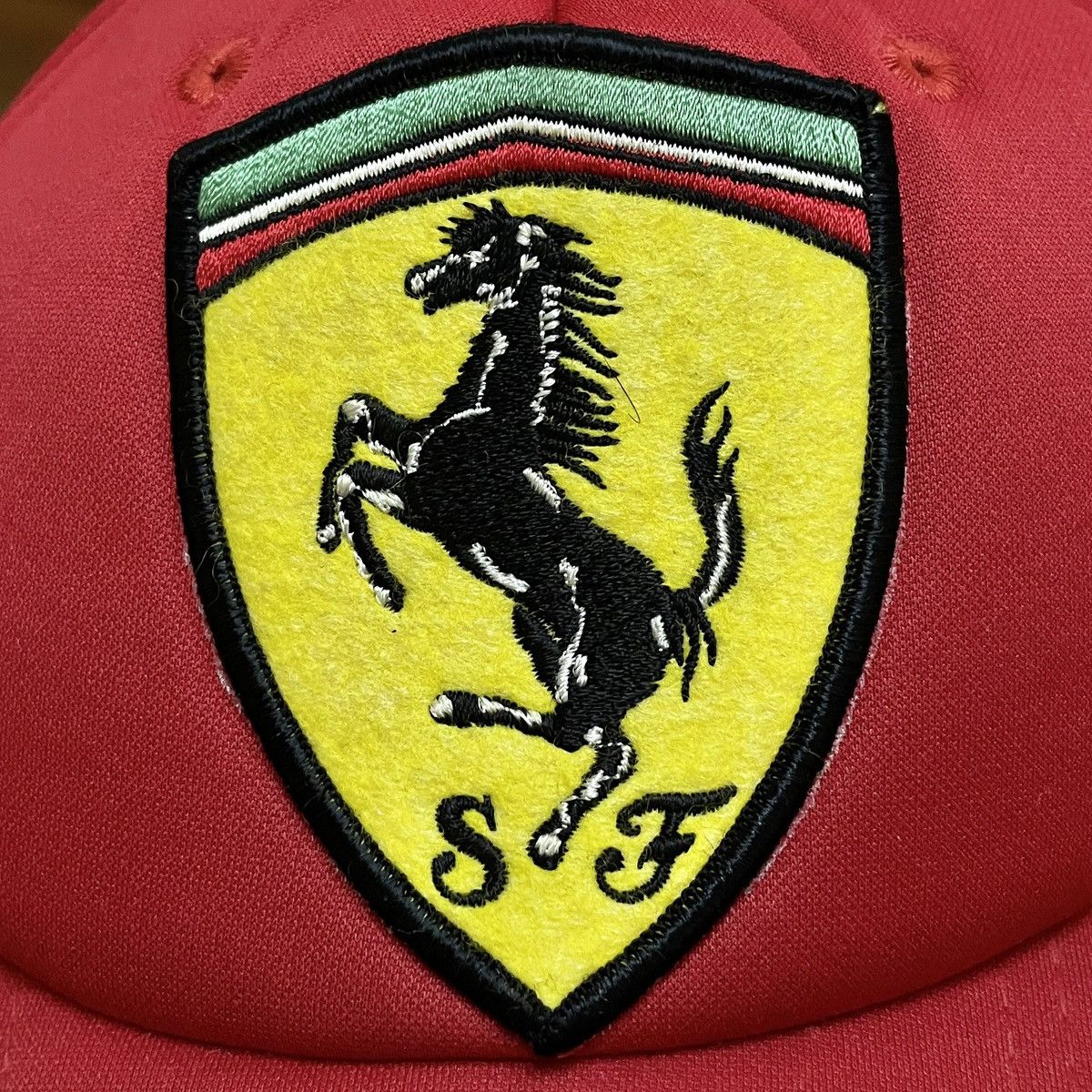 Ferrari × Vintage Very Rare Vintage Brand Ferrari Big Logo Spell Out Cap 1980s Size ONE SIZE - 5 Thumbnail