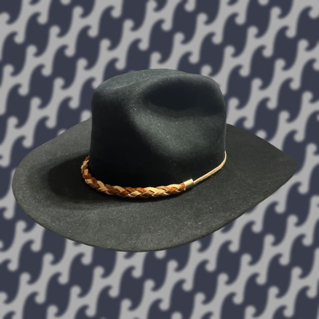 VINTAGE Resistol Cowboy Hat Men Sz 7/8 Black Felt Western