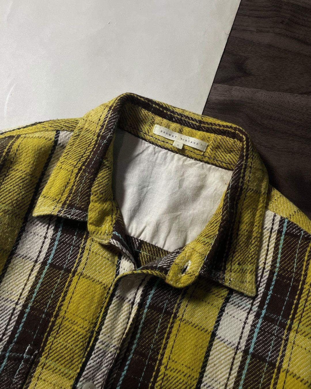 Japanese Brand FLANNEL SHIRT DOUBLE POCKET BROWNY VINTAGE SIZE L FIT M Size US L / EU 52-54 / 3 - 5 Thumbnail