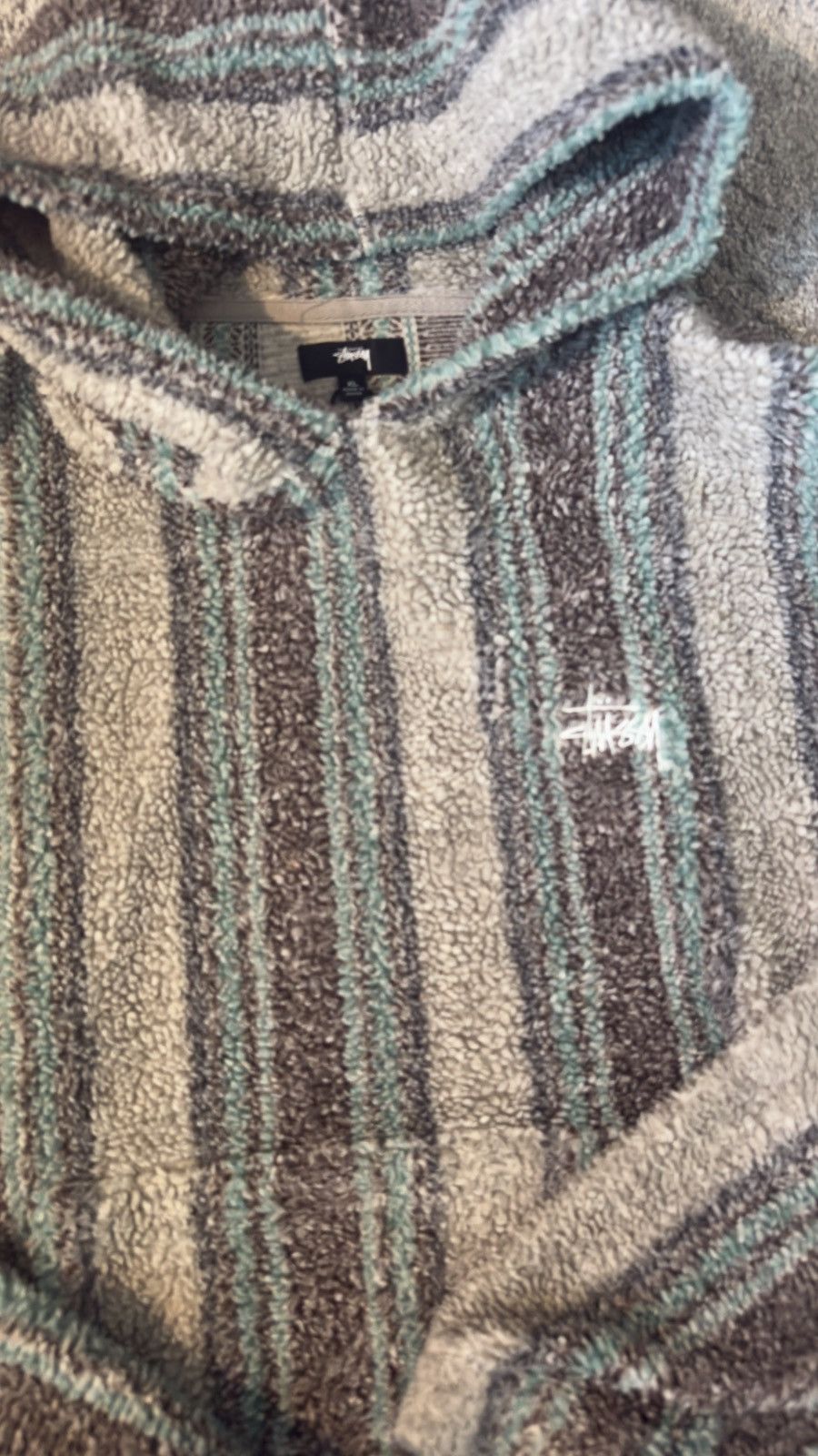 Stussy Stussy Stripe Sherpa Hoodie “Tannin” Size US XL / EU 56 / 4 - 3 Thumbnail