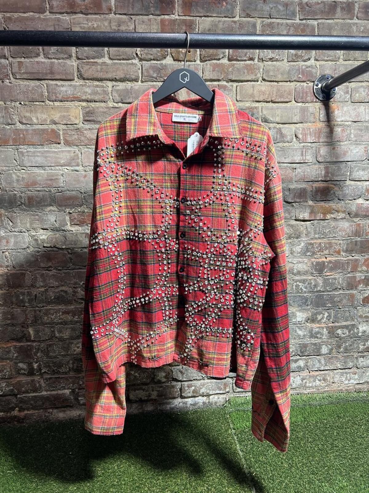 Vale Vale Rhinestone Web Flannel Red Sz. L Size ONE SIZE - 1 Thumbnail