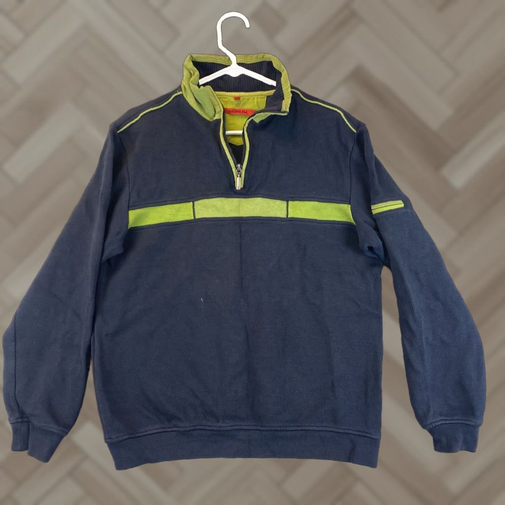 Vintage SIGNUM Black Quarter Zip Long Sleeve Sweater Adult Medium Unisex Size M / US 6-8 / IT 42-44 - 1 Thumbnail