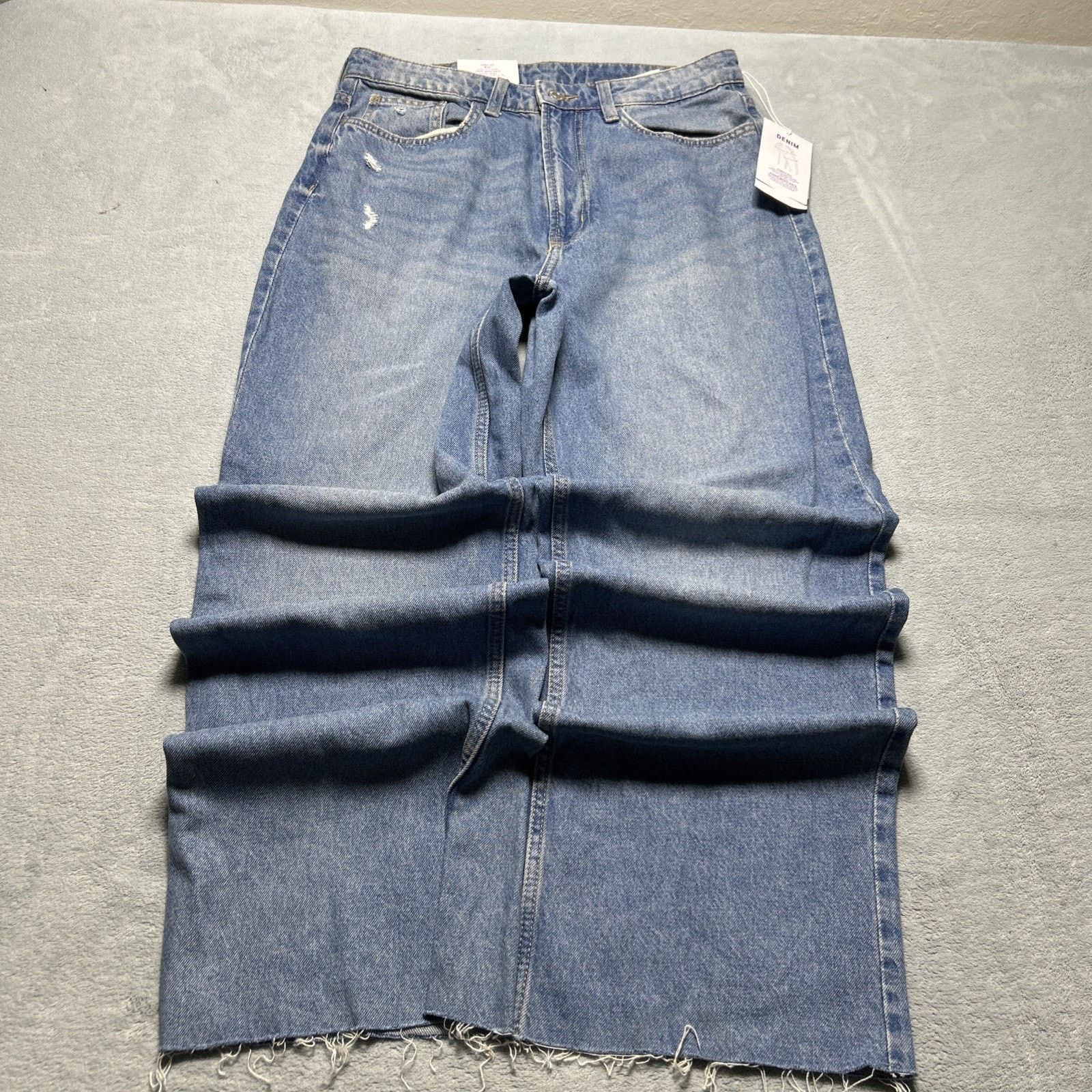 H&M Beyond Baggy Jeans Womens 8 - 30x31 Raw Hem Hamilton Loose Size 30" / US 8 / IT 44 - 21 Thumbnail