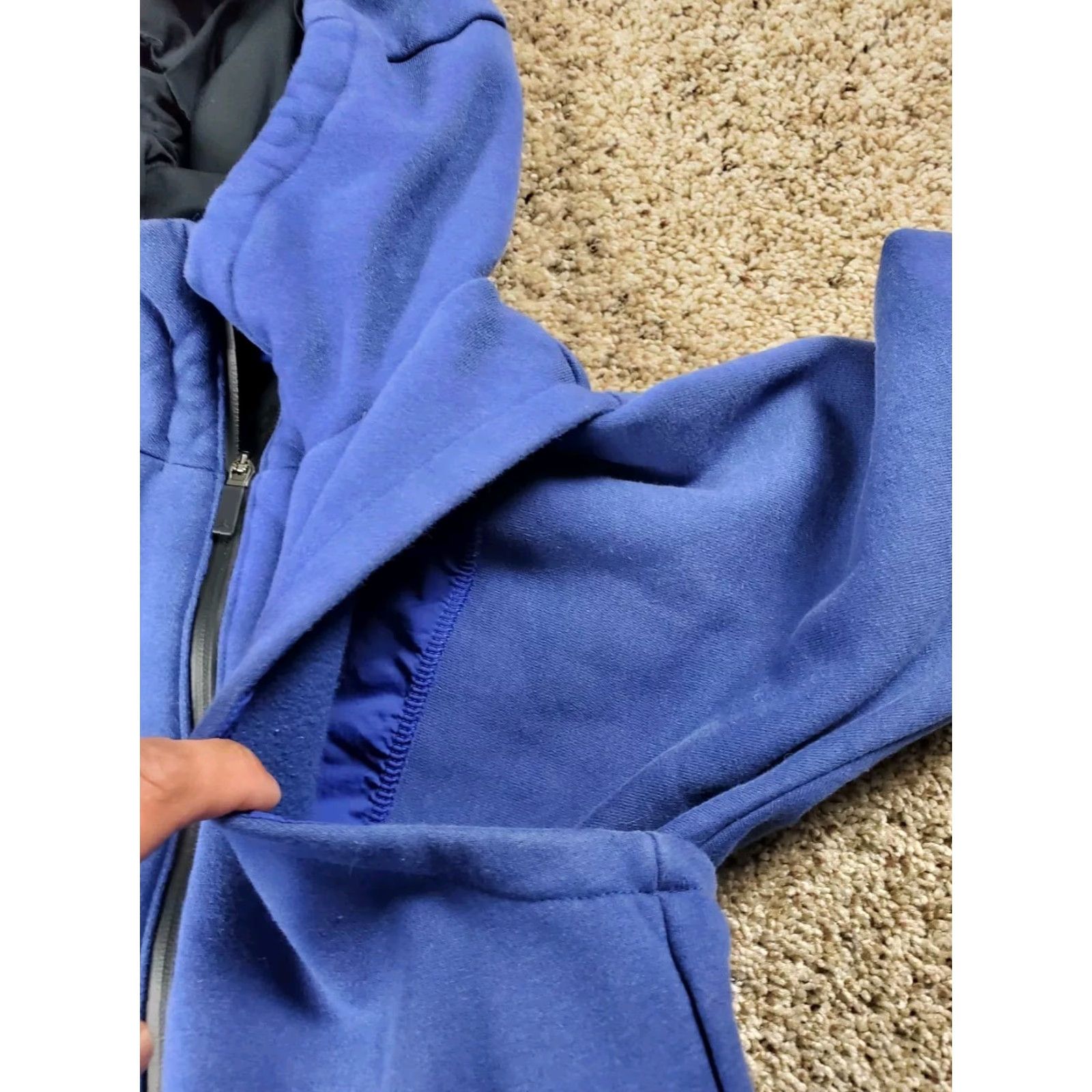 Jordan Brand Nike Air Jordan Tech Fleece Hoodie Small Mens Blue Full Zip Vented Pockets Size US S / EU 44-46 / 1 - 6 Thumbnail