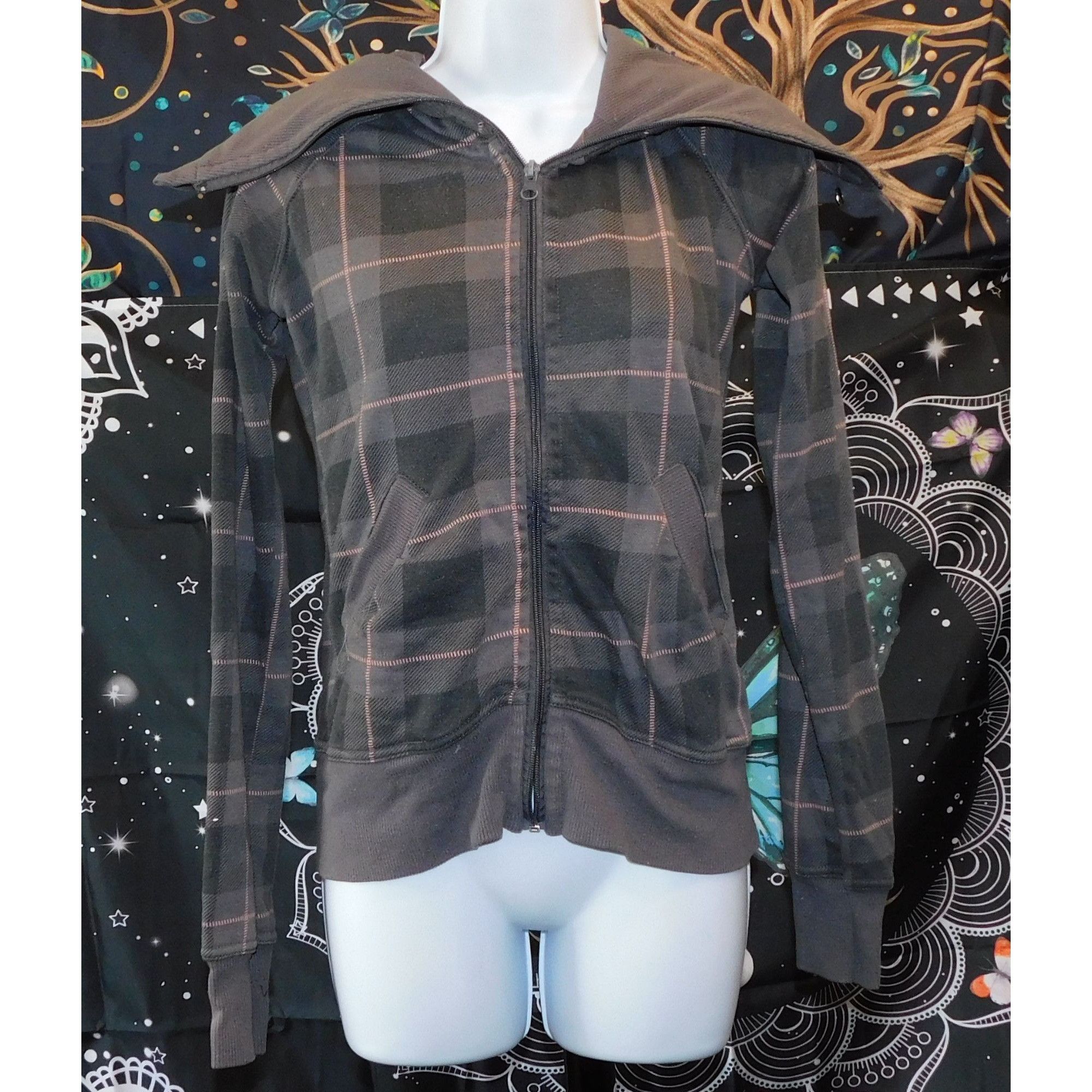 Other Urban Behaviour Pink And Grey Plaid Zip Up Sweater Size M / US 6-8 / IT 42-44 - 1 Thumbnail