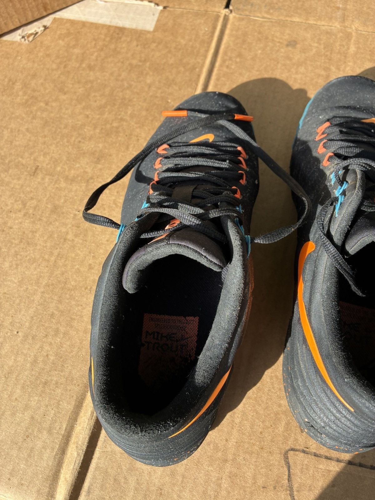 Nike Lunar Trout 2 Turf Flywire Black Orange Blue Promo Sample Size US 12 / EU 45 - 7 Thumbnail