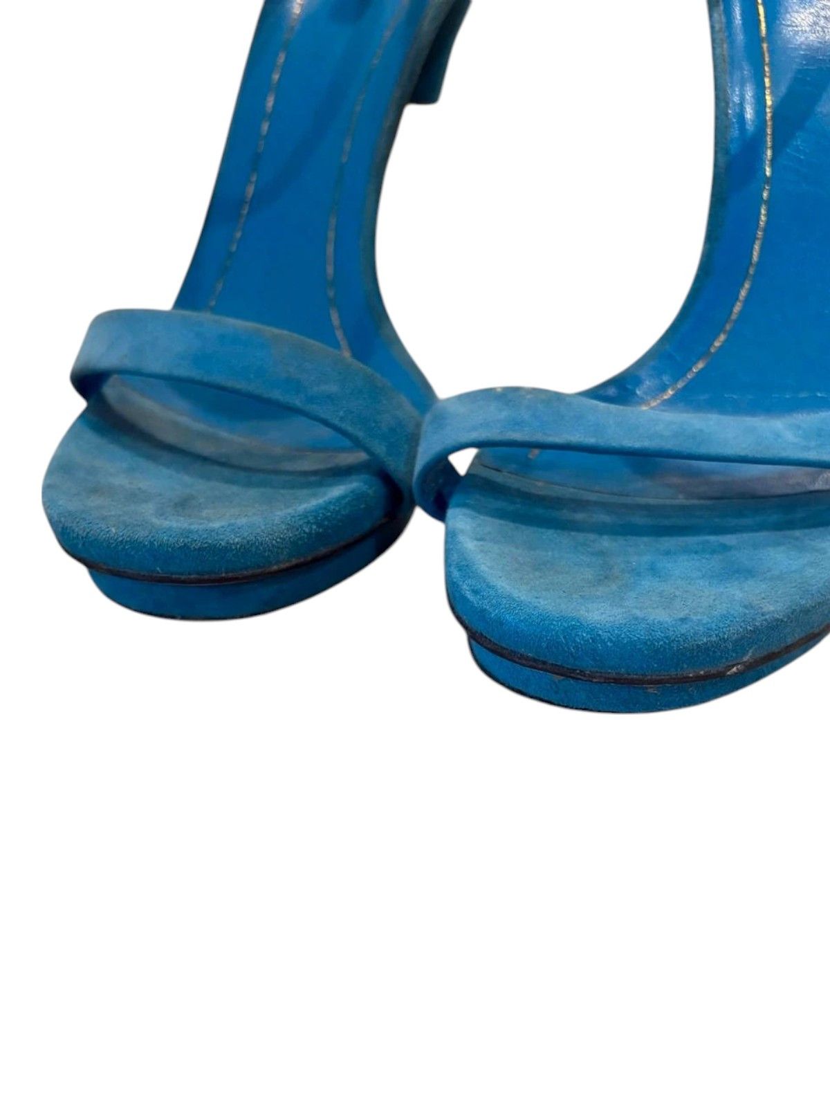 Gucci × Tom Ford Tom Ford Gucci Blue Suede and Gold Snakeskin Sandals Size US 7.5 / IT 37.5 - 2 Thumbnail