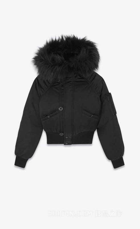Saint Laurent Paris o1bcso1str1124 Fur Jacket in Black Size M / US 6-8 / IT 42-44 - 1 Thumbnail