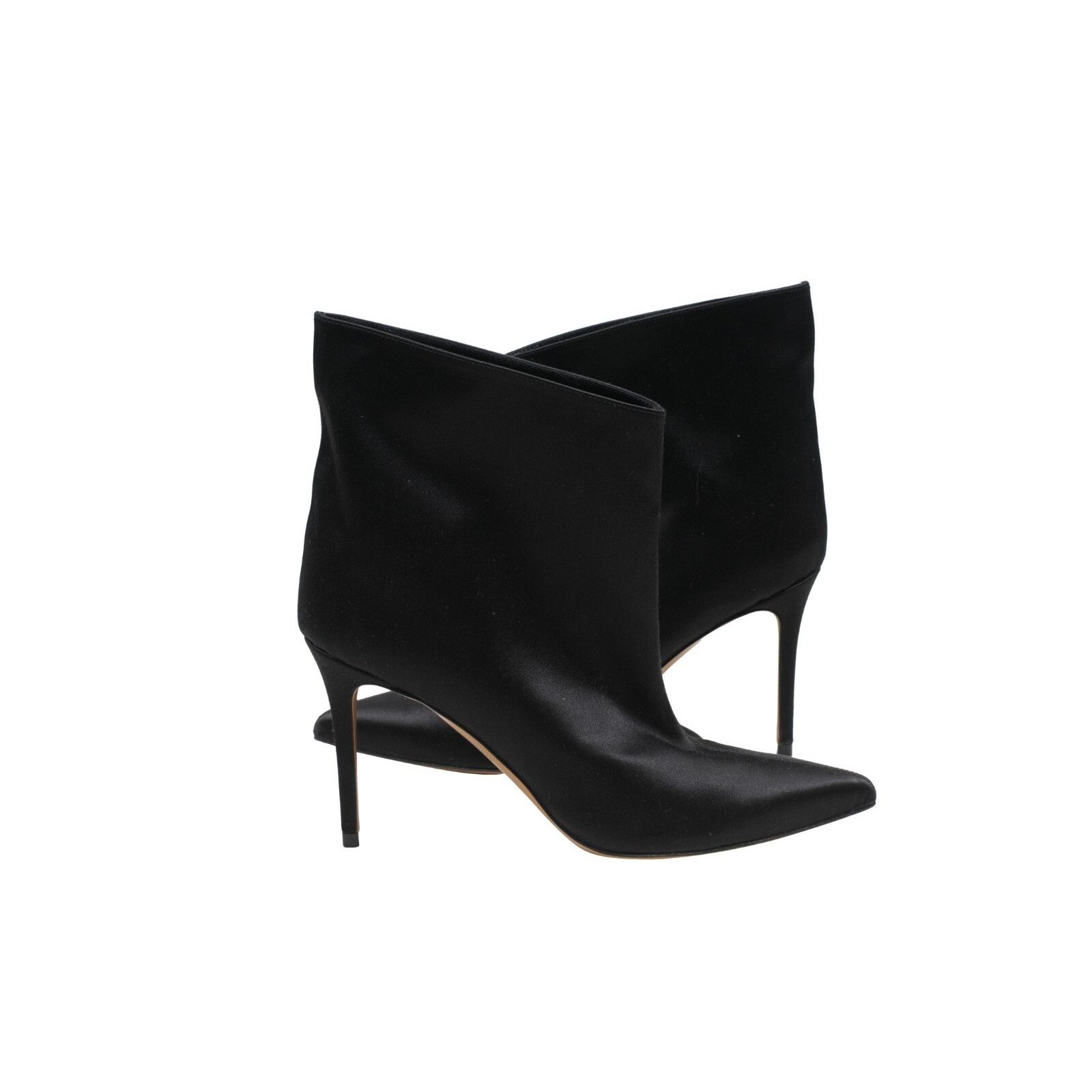 Alexandre Vauthier Alex Boots Black Satin Stiletto Pointed Toe Size US 9 / IT 39 - 4 Thumbnail