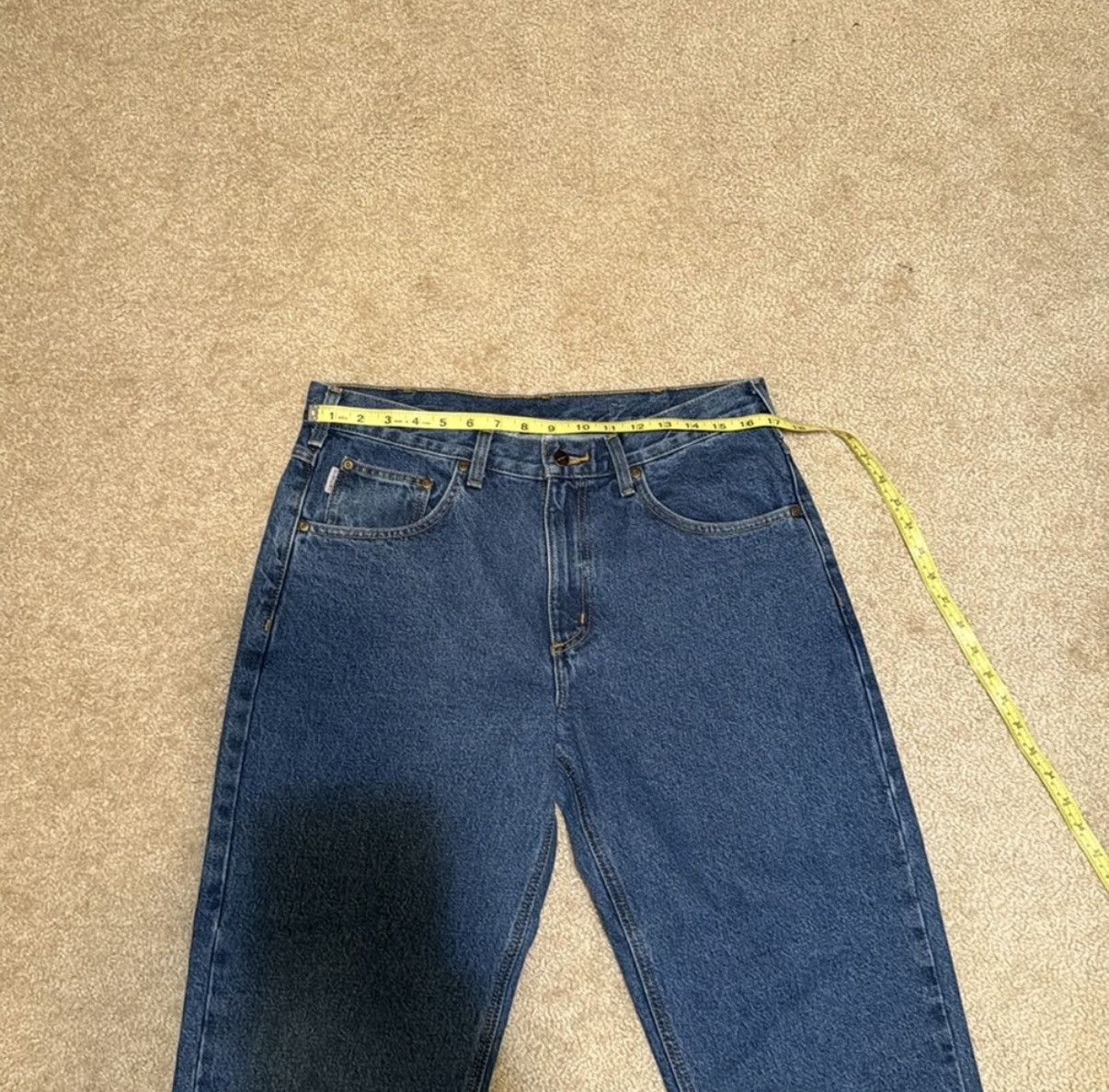 Carhartt Carhartt Men's Blue Relaxed Fit Jeans Size 35W 28L Size US 35 - 2 Thumbnail