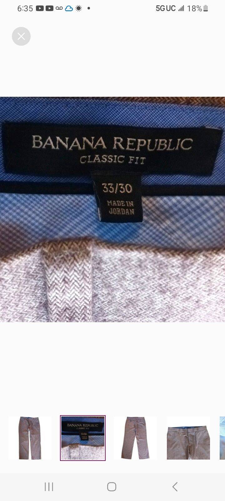 Banana Republic Banana Republic Classic Fit Cotton Pants Size US 33 - 2 Thumbnail