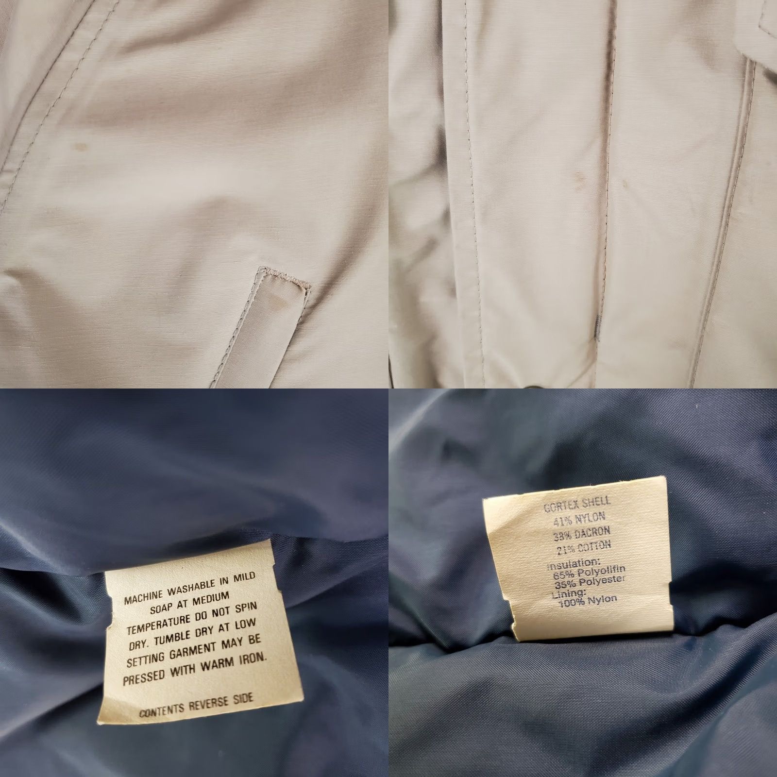 Vintage VTG L.L. Bean Gore-Tex Thinsulate Parka Jacket Medium Tall Mens MT Beige Winter Windproof Waterproof Camo/Khaki Size US M / EU 48-50 / 2 - 11 Thumbnail
