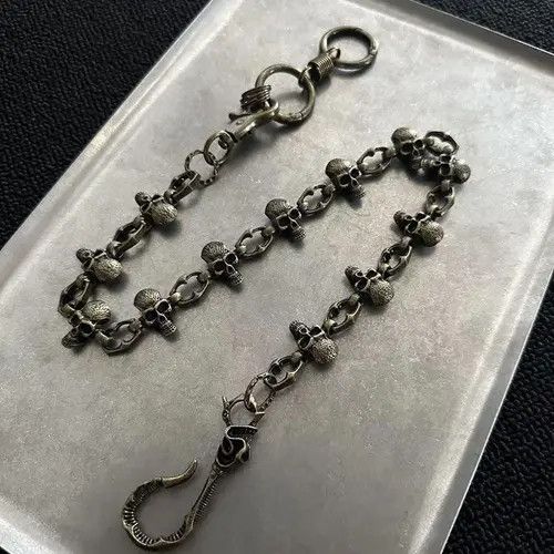Jewelry Silver Skull Chain Wallet Keychain, Gothic Pants Chain Size ONE SIZE - 4 Thumbnail