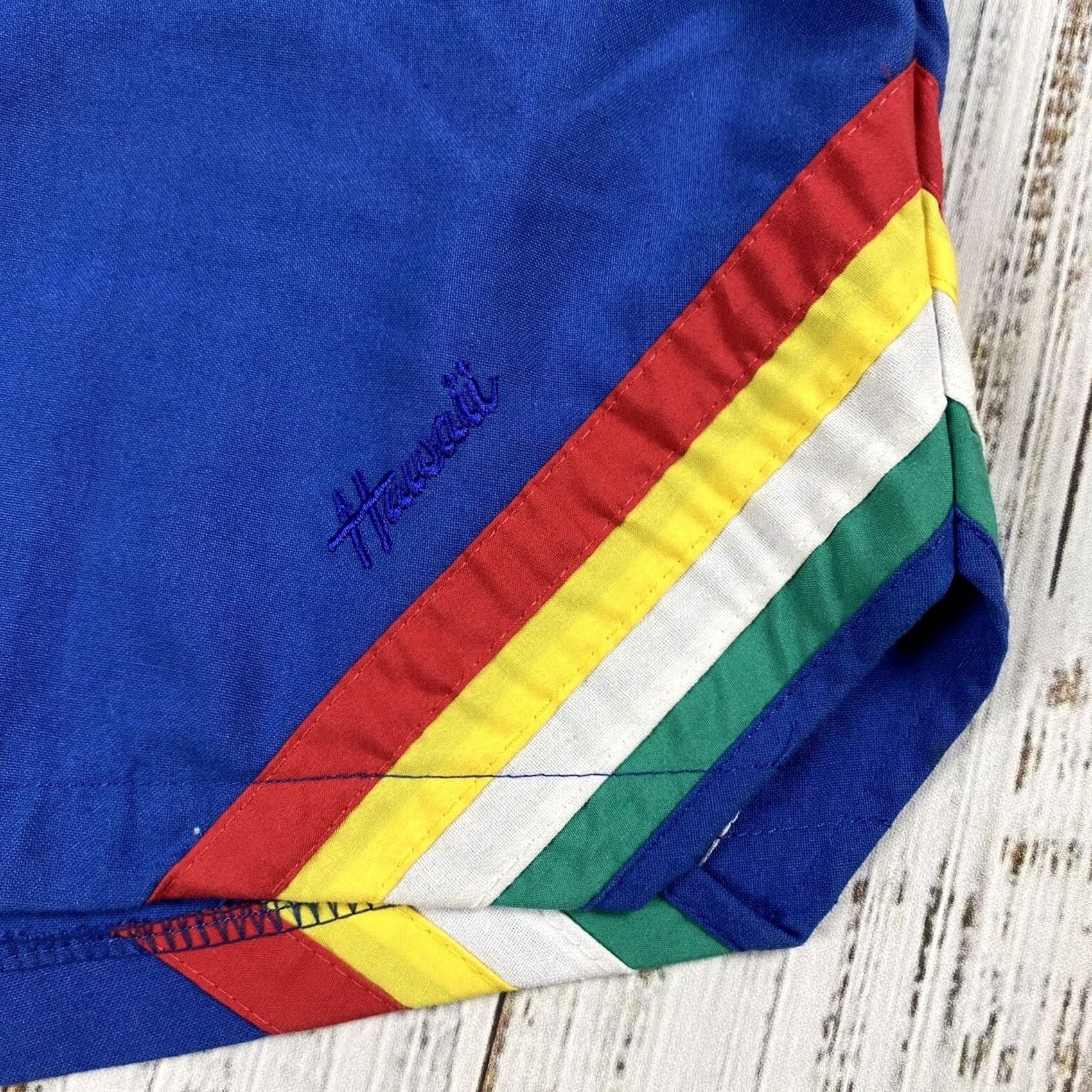 Vintage VINTAGE Pacific Reflections Shorts Mens L VTG 80S SURF BEACH RAINBW HIGH CUT YACHT CLUB Size US 33 - 2 Thumbnail
