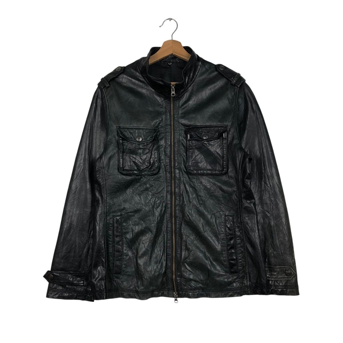 Issey Miyake 🔥VINTAGE BIKER LEATHER JACKET ON BOARD ISSEY MIYAKE Size US L / EU 52-54 / 3 - 3 Thumbnail
