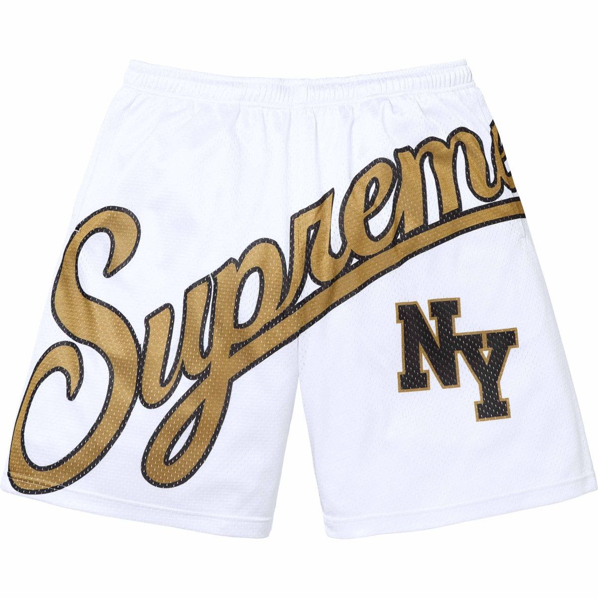 image of Supreme Big Script Mesh Short in White, Men's (Size 36)