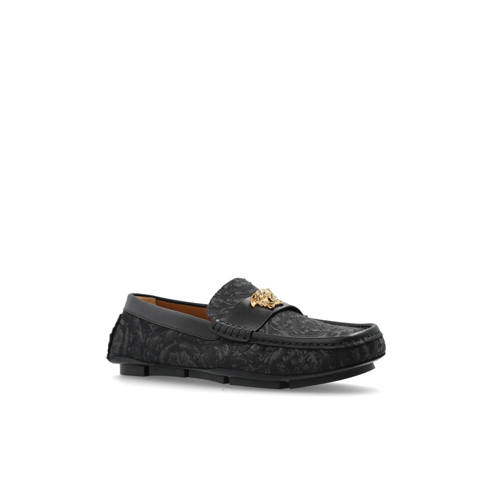 VERSACE Black Loafers With 'Barocco' Pattern New And Authent