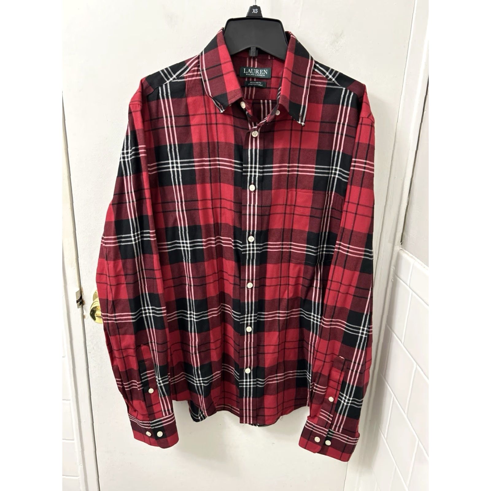 Ralph Lauren Lauren Ralph Lauren Shirt Mens Medium Red Plaid Regular Fit Stretch Button Down Size US M / EU 48-50 / 2 - 2 Thumbnail