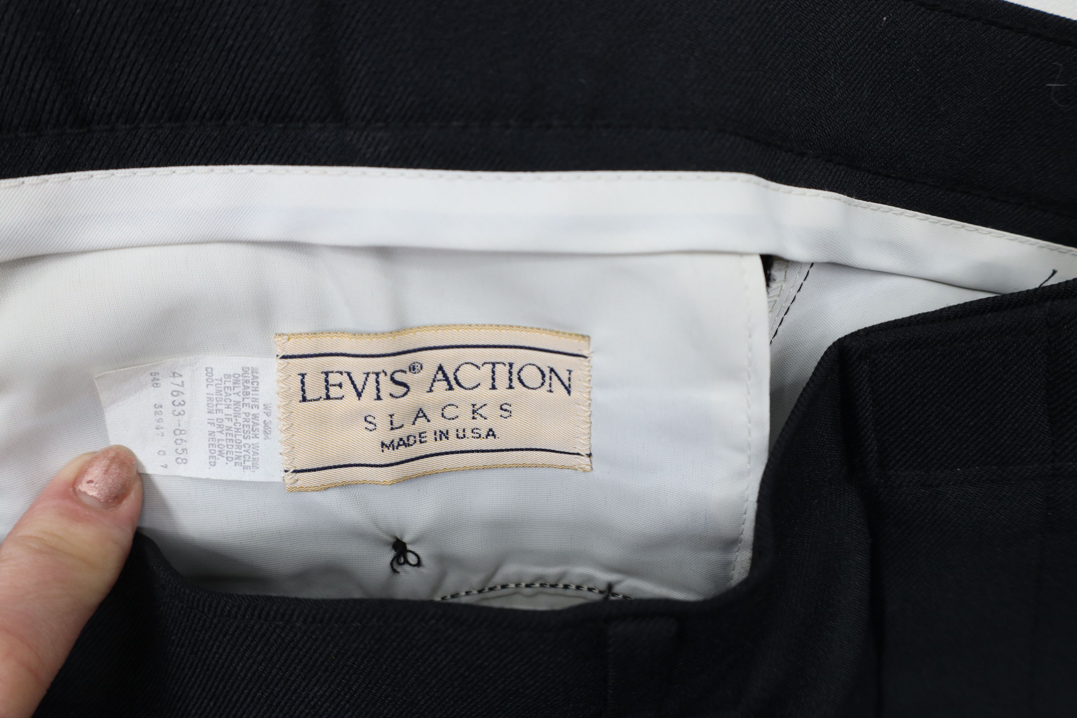 Levi's × Vintage Vintage 70s Levis Knit Flared Wide Leg Chino Pants Black USA Size US 34 / EU 50 - 6 Thumbnail