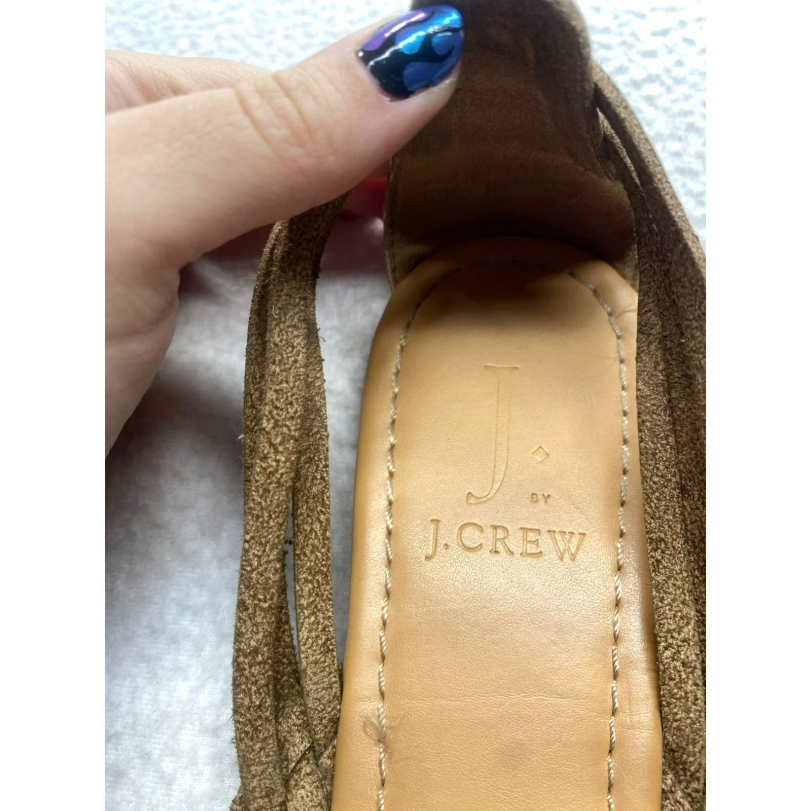 J.Crew J. Crew Womens Sandals Tan Brown Strappy Leather Slip-On Open Toe 11 Good Size US 11 / IT 41 - 4 Thumbnail