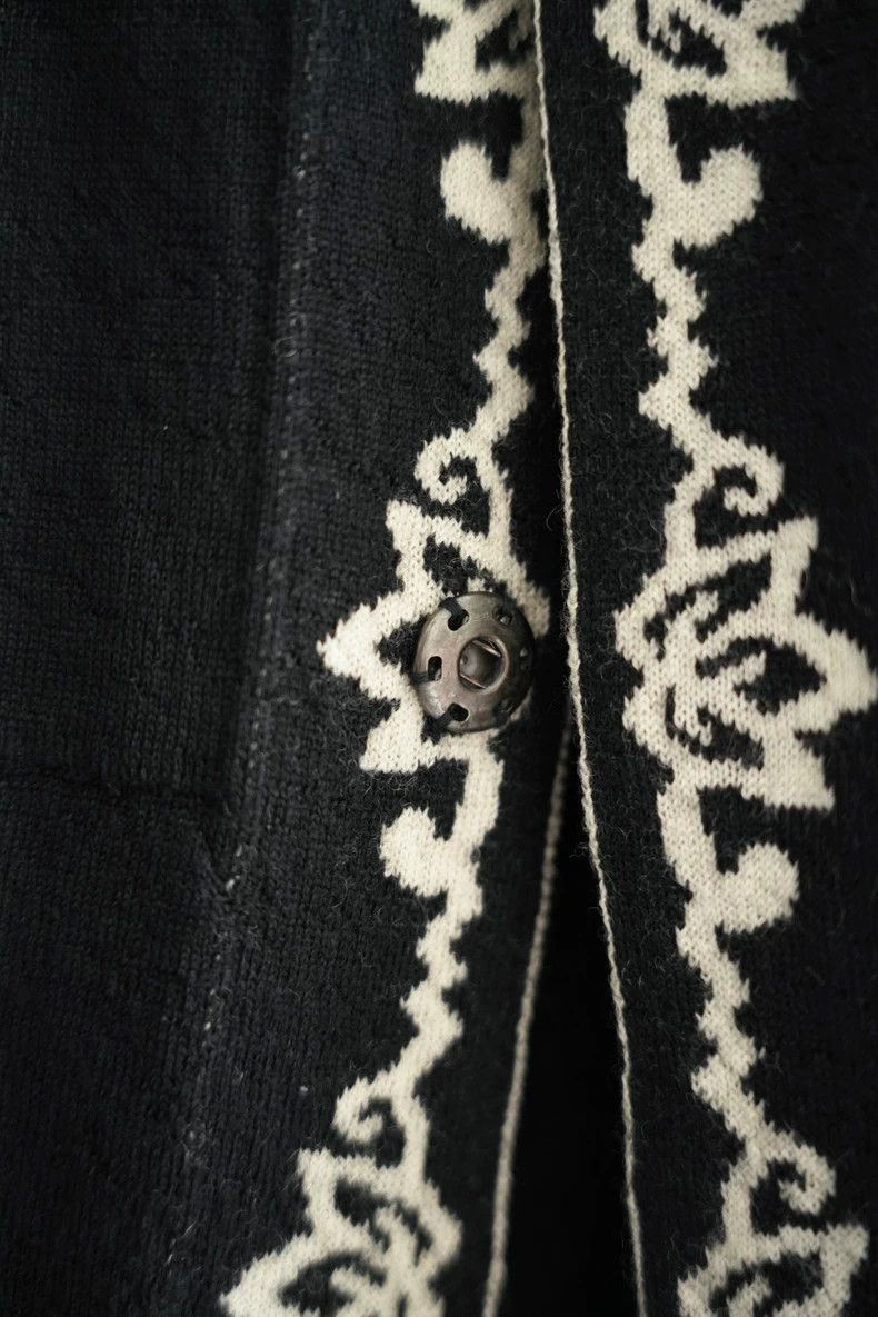 Yohji Yamamoto Yohji Yamamoto Yohji Yamamoto Wool Cardigan with Floral De Size US L / EU 52-54 / 3 - 5 Thumbnail