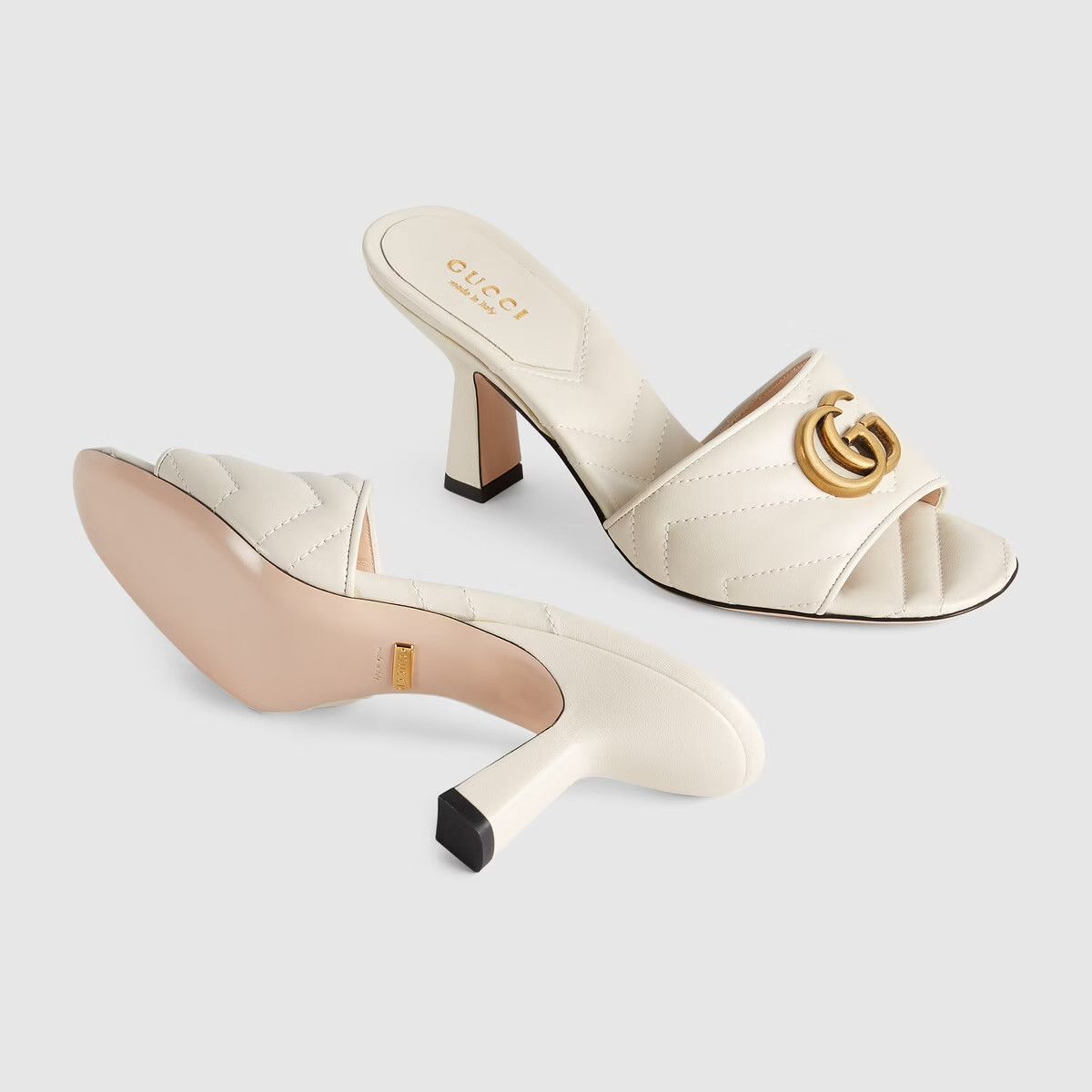 Gucci oc11z1025 Nappa Leather Sandals in White Size US 5.5 / IT 35.5 - 4 Thumbnail